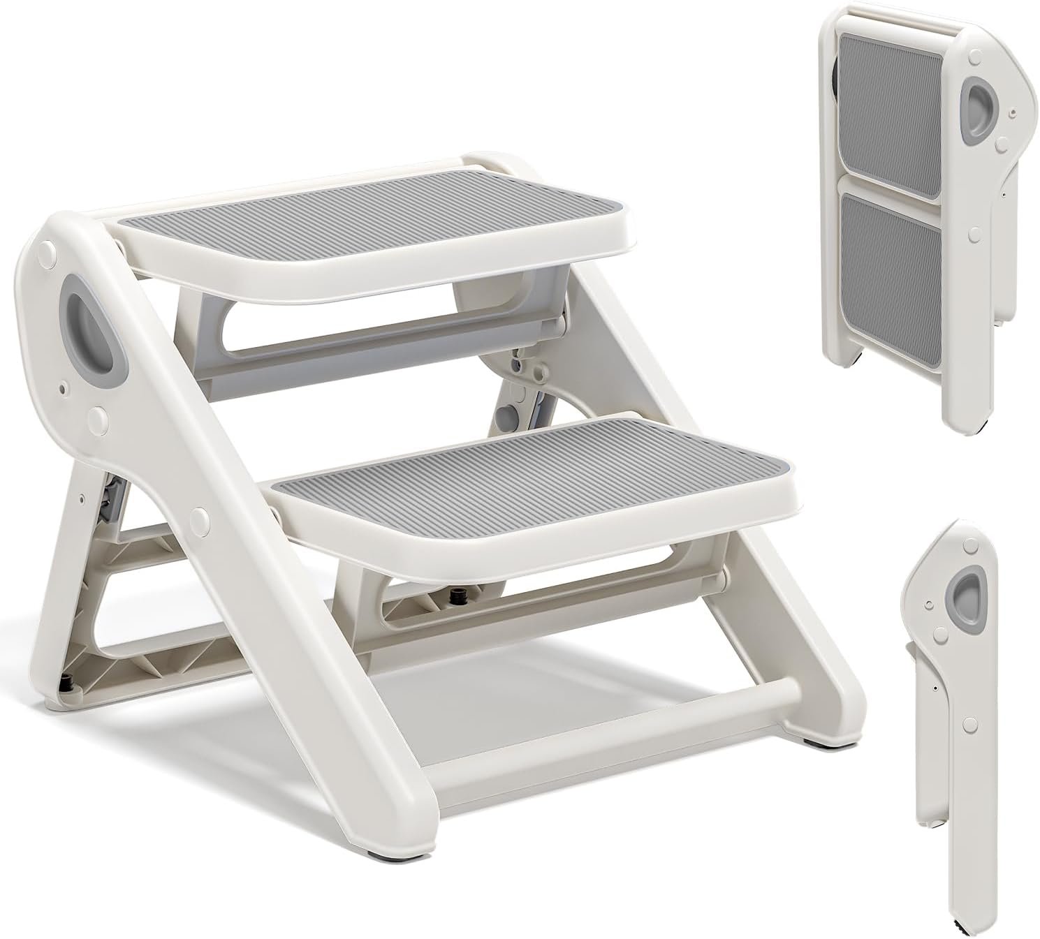 MoreFeel Foldable Toddler Step Stool for Bathroom Sink – 2-Step Kids Stool for Potty Training, Kitchen Counter & Bedroom, Sturdy Non-Slip Child Safety Stool Helper
