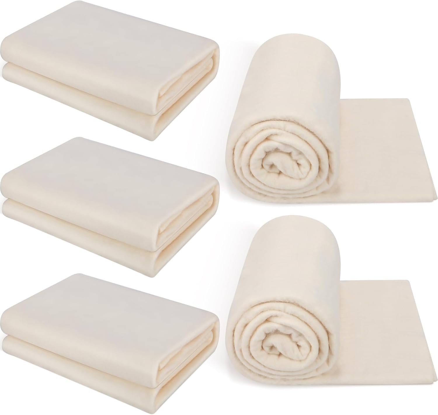 5 Pcs 45 x 60 Inches Cotton Quilt Batting Soft Light Weight Purely Natural Cotton Batting All Season Quilting Batting for Stuffing Blankets Quilts, Craft and Wearable Arts Supplies