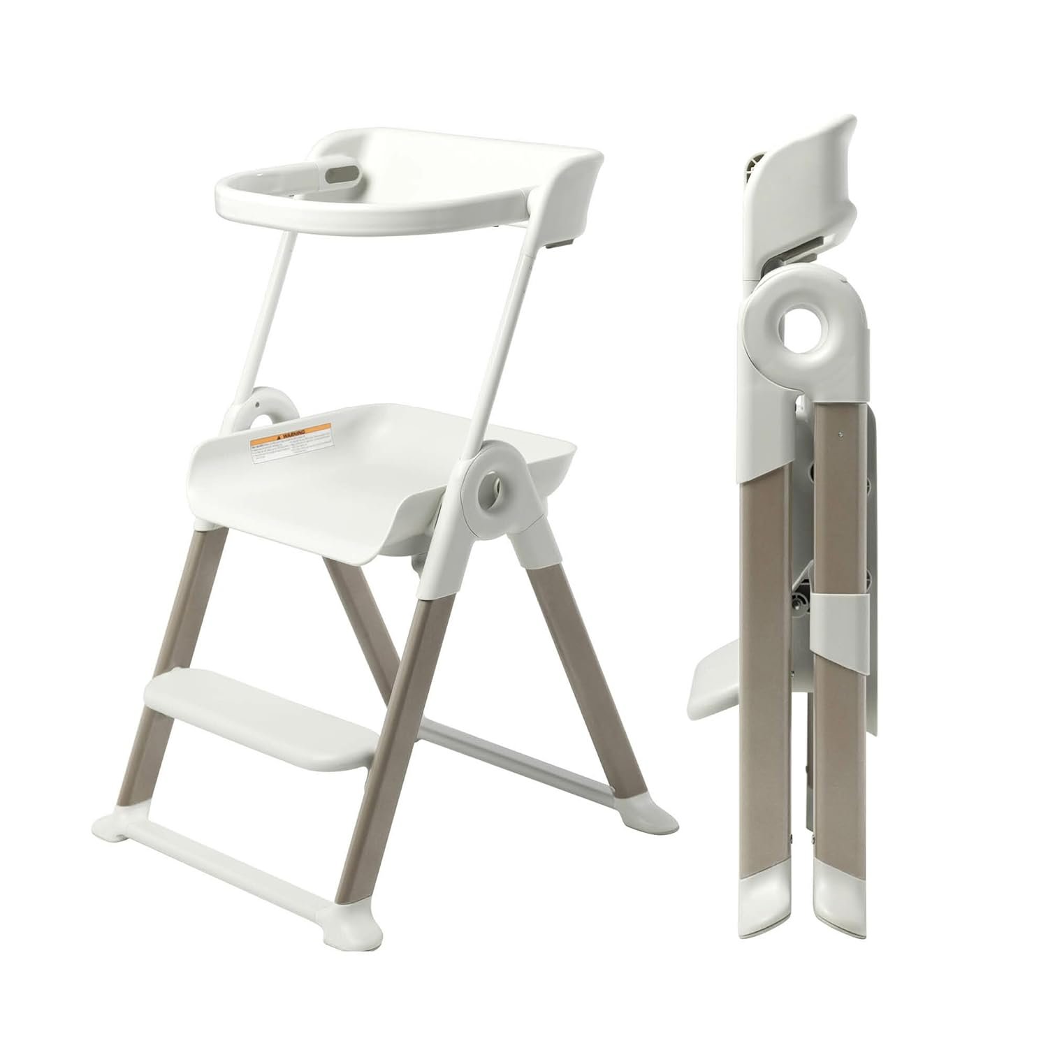 Boon Pivot Toddler Tower Kids Kitchen Step Stool – Folding Step Stool for Bathroom Sink or Kitchen Counter – CPC Certification – White – Ages 18 Months to 4 Years