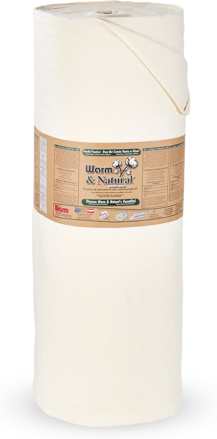 The Warm Company – Warm & Natural Cotton Quilt Batting – 90″ x 40 Yard Roll – Premium Quilt & Craft Batting for Sewing & Quilting Projects