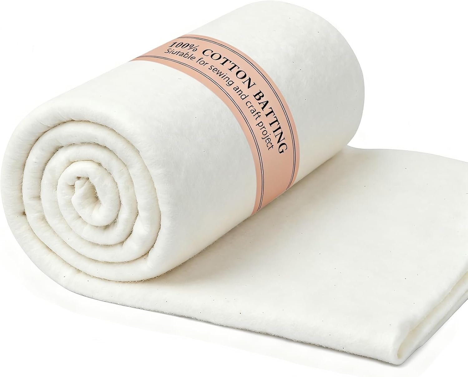 Natural Cotton Batting for Quilting Sewing Crafting – 36in X 3 Yd, 200GSM Low-Loft Quilt Batting by The Roll, Cotton Upholstery Batting