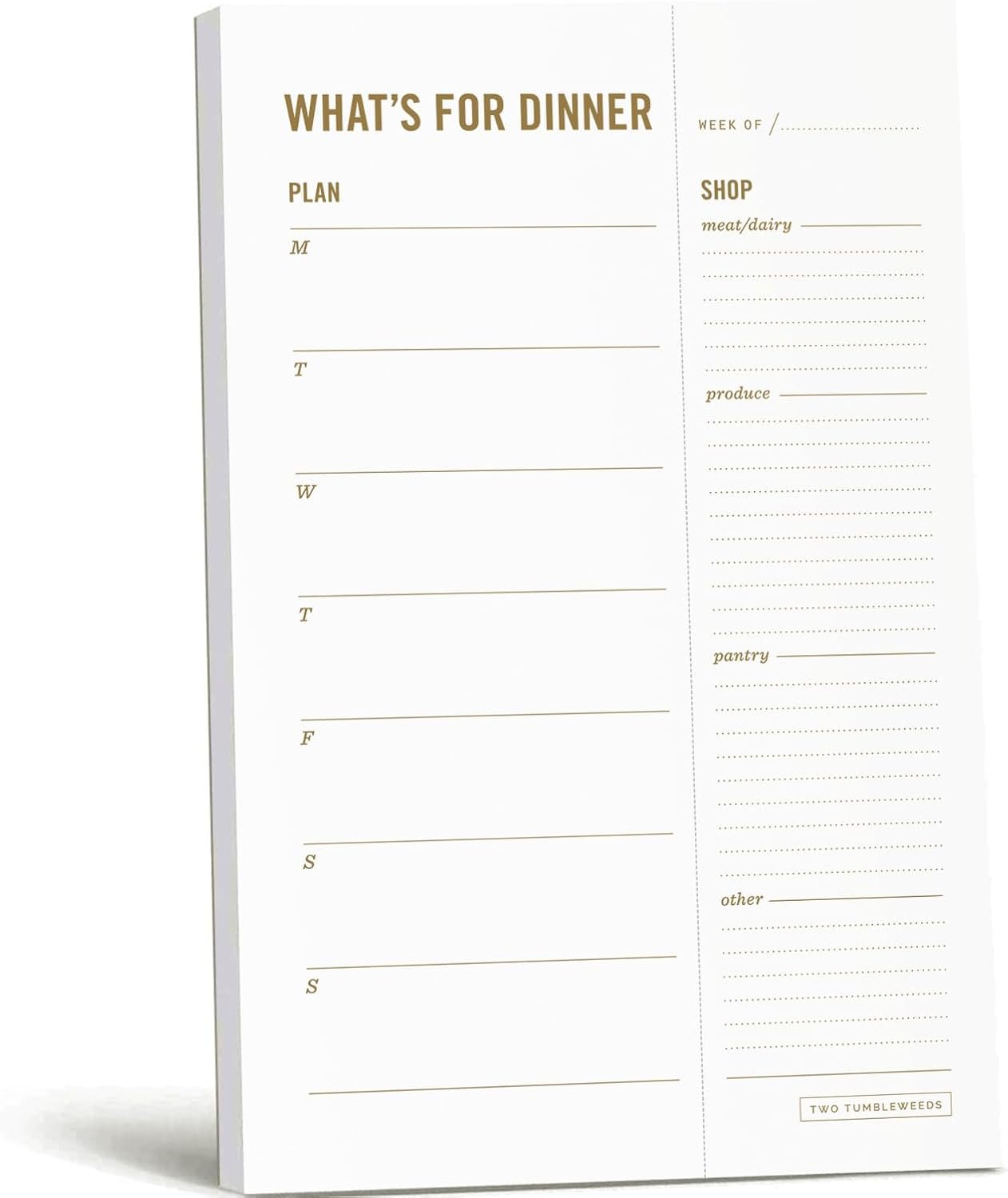 Meal Planning Notepad – What’s for Dinner Weekly Meal Planner and Grocery List Magnet Pad with Tear-Off Shopping List – Family Dinner Menu for Fridge & Meal Prep – 6×9” – 50 Sheets