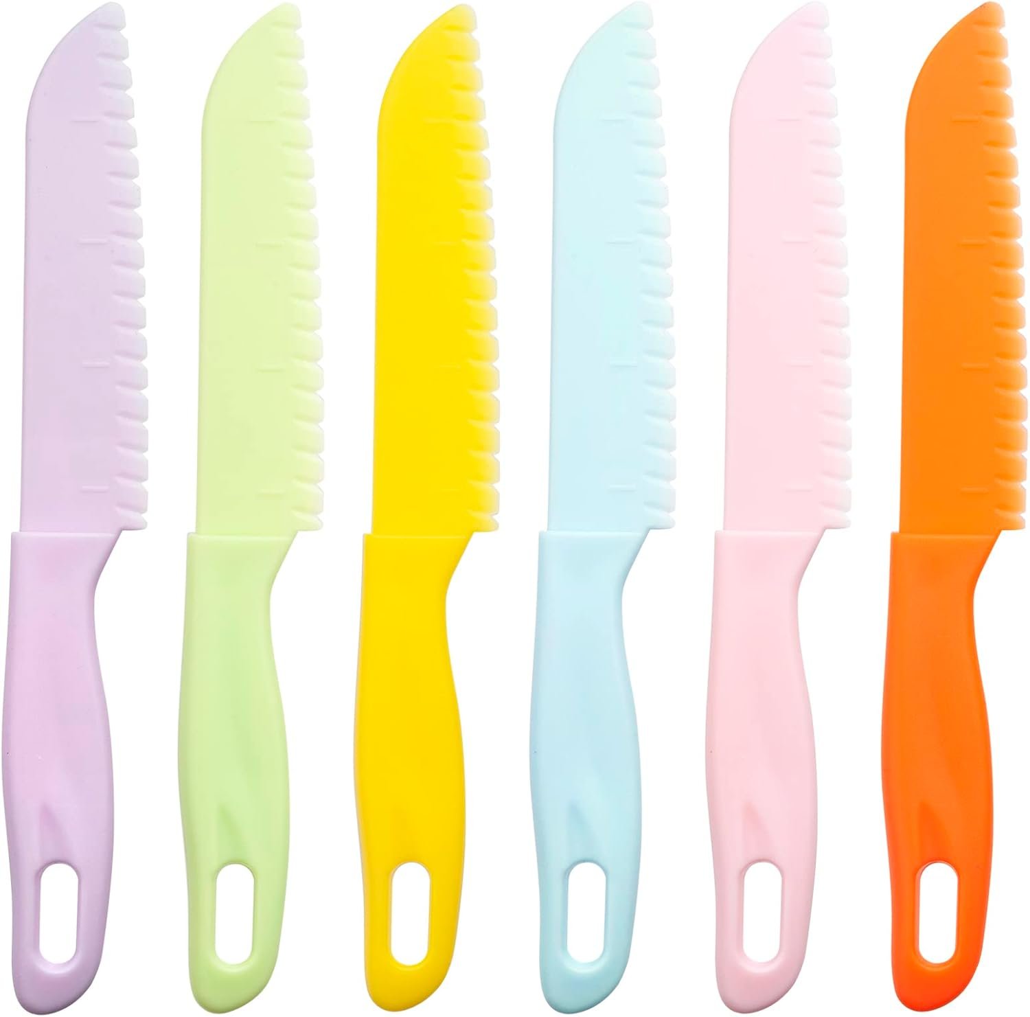 6 Pieces Plastic Fruit Knife: Food-Grade, Kid Kitchen Knife Set Safe | Children’s Safe Cooking Knives Perfect for Fruits, Cake, Vegetables & Daily Kitchen Use
