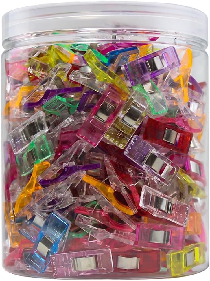 Sewing Clips,200 Pcs,Sewing Clips for Fabric,Fabric Clips for Sewing and Quilting,Quilting Clips for Binding,Sewing Accessories and Supplies(9 Colors)