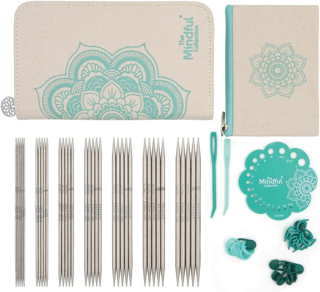 KnitPro The Mindful Collection Grateful Double Pointed Needle Set 6″ (15cm) | US Size 0 to 8 (2mm to 5mm)