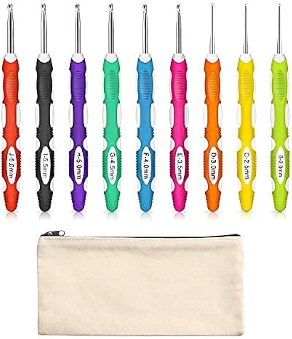 9 Pieces Crochet Hooks Ergonomic Crochet Hooks Set Needles for Arthritic Hands with a Case