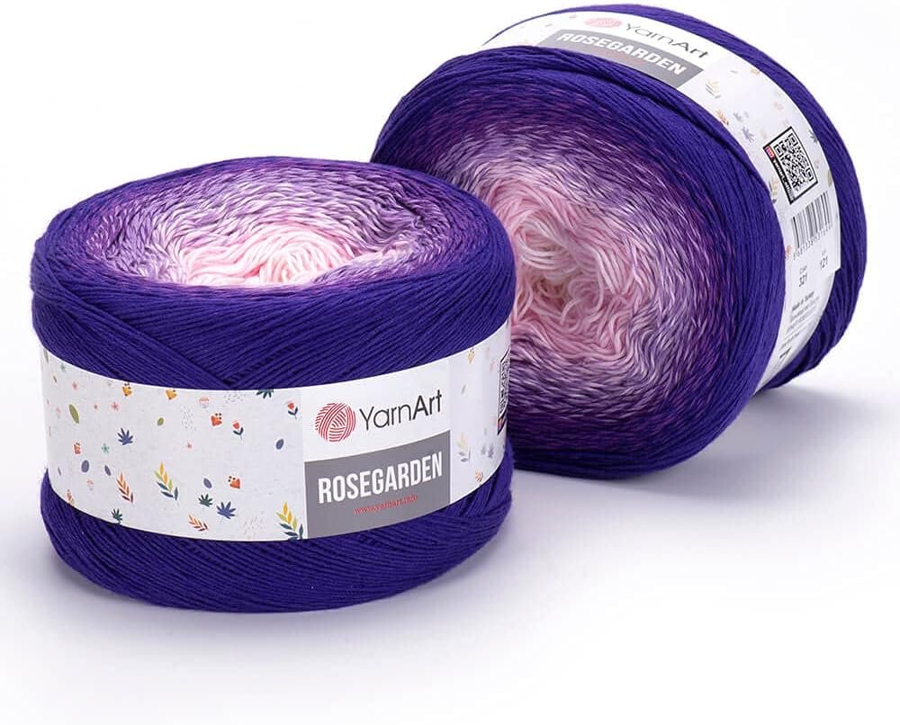 Yarn Art Flowers Rosegarden 100% Cotton 250gr 8.80 oz 1094yds Multicolor Cotton Yarn Rainbow Crochet Yarn Spring Summer (321)