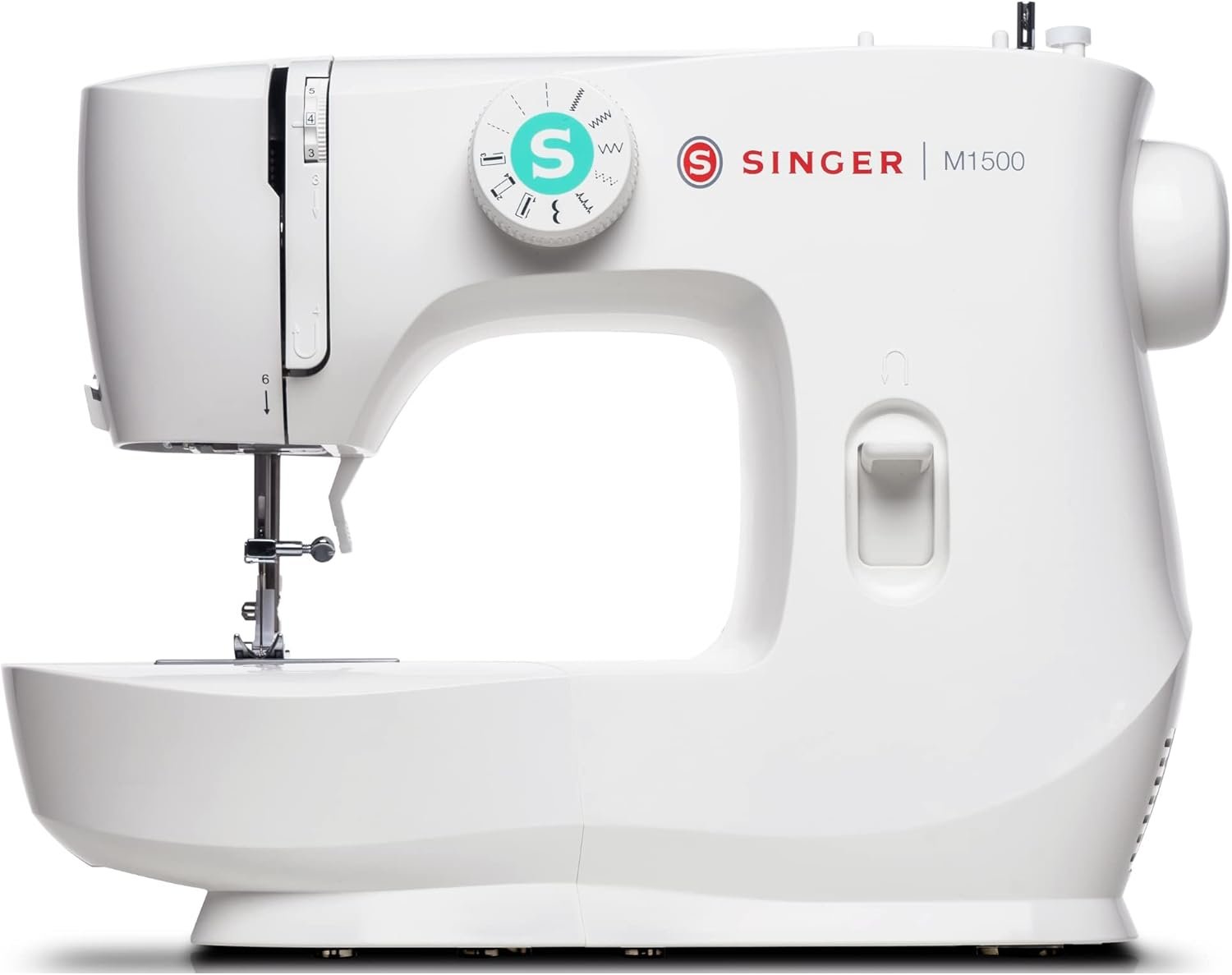 SINGER® M1500 Sewing Machine +Accessory Kit | 6 Built-In Stitches Deliver 57 Stitch Applications | Lightweight & Portable |LED Light & 4-step Buttonhole | Great for Quilting, Crafts & Mending