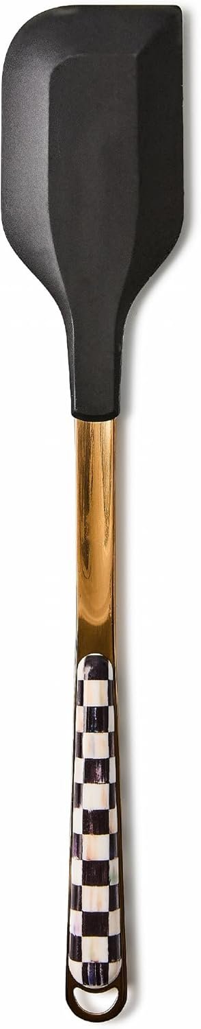 MACKENZIE-CHILDS Kitchen Spatula, Silicone Spatula for Cooking, Black-and-White Courtly Check