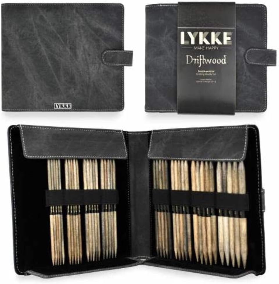 Lykke Double Pointed Needles Gift Sets (Large US 6-13 Set in Grey Denim Pouch)