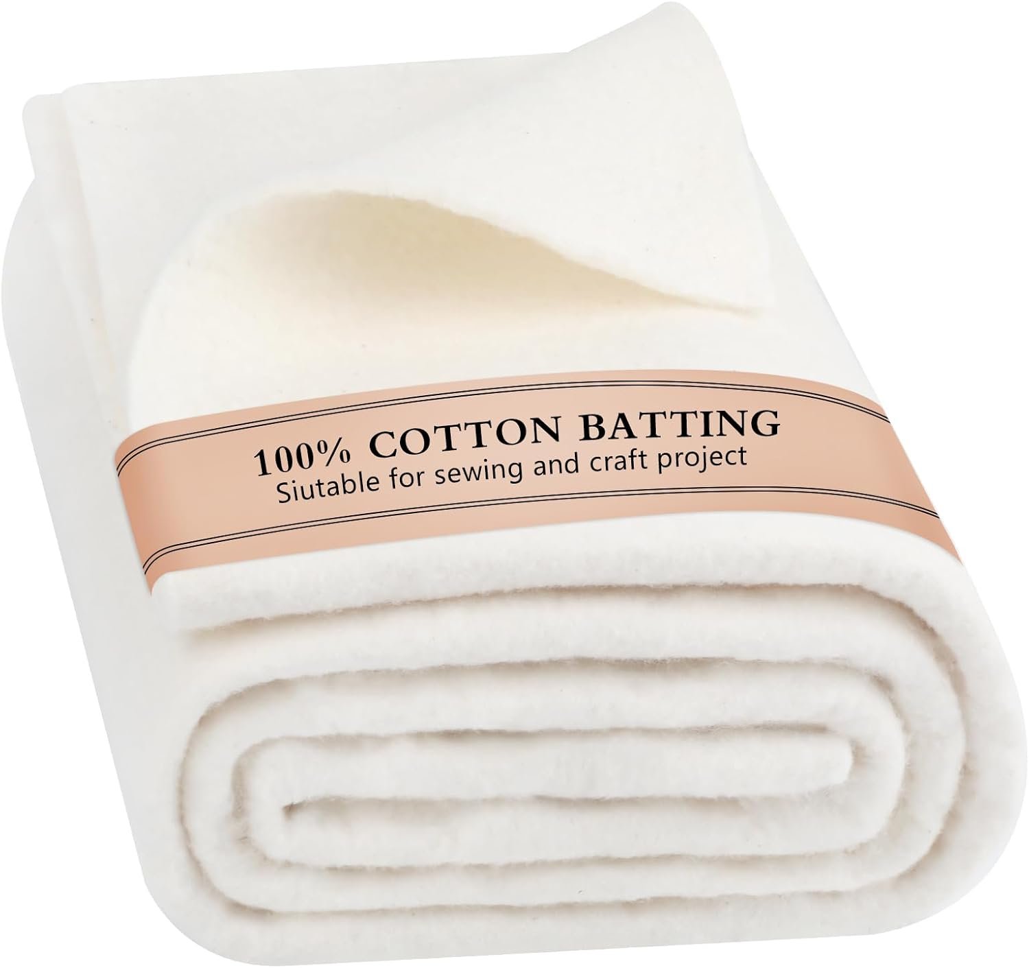 Hoiny 100% Natural Cotton Quilt Batting, 47″ x 59″ (1.6 Yards), Breathable Crib Size Batting for Quilting Potholders Bowl Cozies, Needle Friendly & Seamless Filling for Sewing Crafts