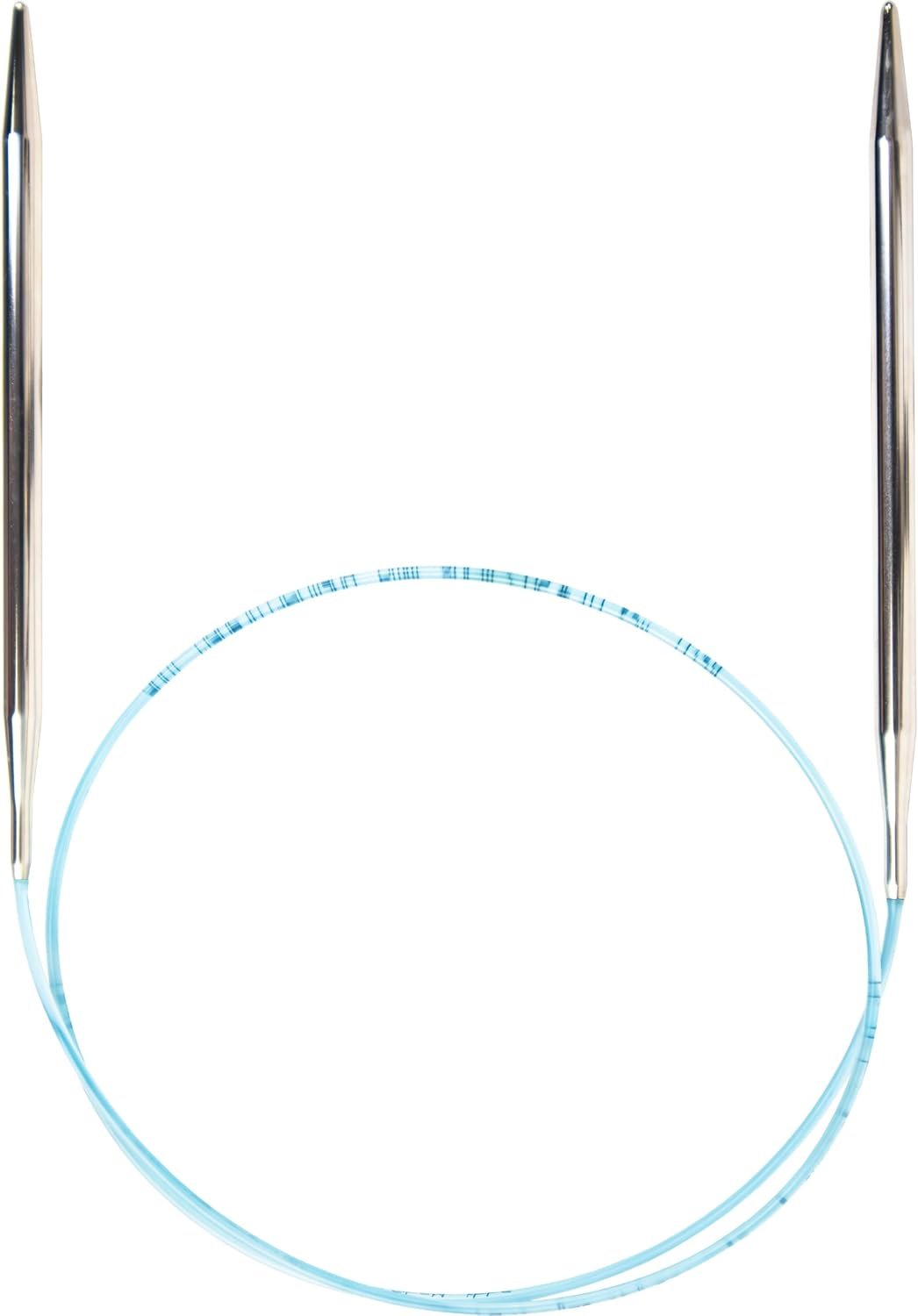 skacel by addi Turbo Circular Knitting Needles, Fixed 40 Inch (100 cm) Plated Brass Tips with Flexible Nylon Cord, 5 mm (US Size 8)