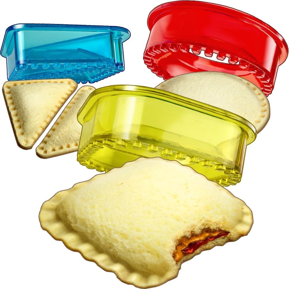 Sandwich Cutter and Sealer – Crustless Sandwich Maker – Cut and Seal – Lunch Box and Bento Box – Boys, Girls, Kids Lunch – Sandwich Cutters for Kids – Triangle, Circle, Square