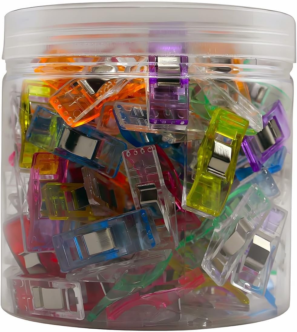 Sewing Clips,100 Pcs,Sewing Clips for Fabric,Fabric Clips for Sewing and Quilting,Quilting Clips for Binding,Sewing Accessories and Supplies(9 Colors)