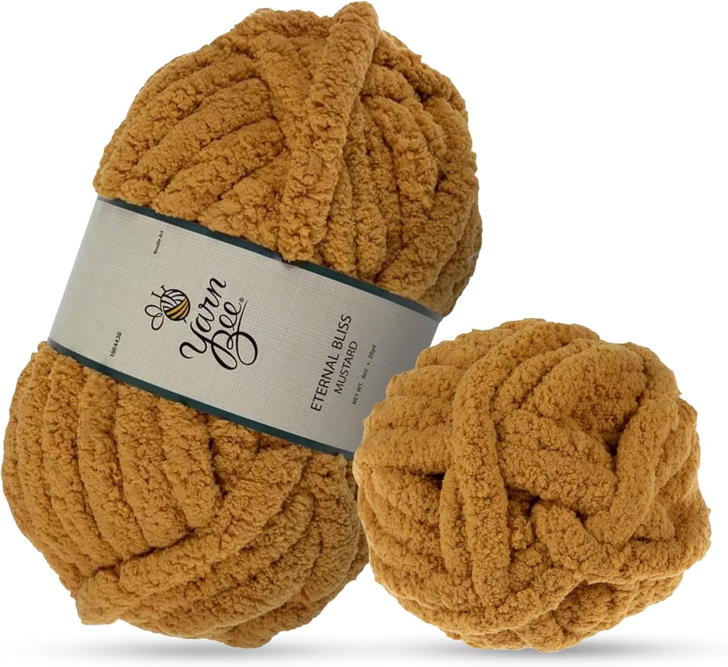 Mustard Jumbo Yarn for Crocheting & Knitting – 28 Yards of 100% Polyester Yarn for Crocheting Blankets, Hats, & More. (Mustard Jumbo Yarn)