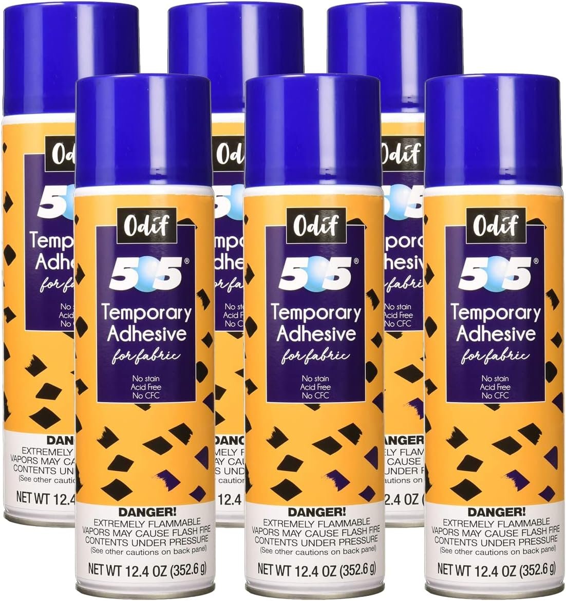 Odif USA 505 Spray & Fix Temporary Fabric Adhesive 6/Pk-12.4oz, 6 Pack