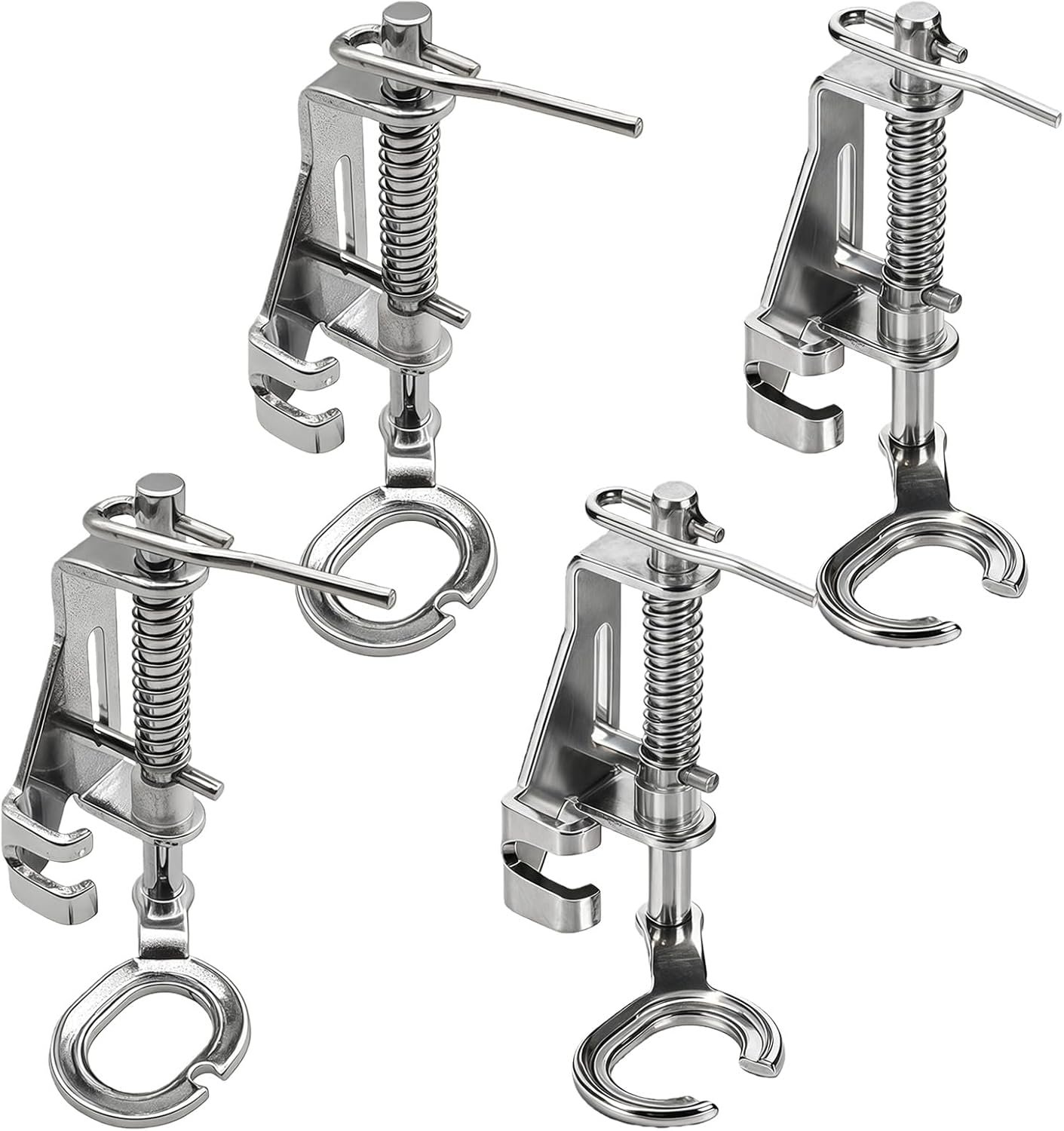 4-Pack Free Motion Quilting Presser Foot Set, 2 Open Toe & 2 Closed Toe Free Motion Quilting Foot