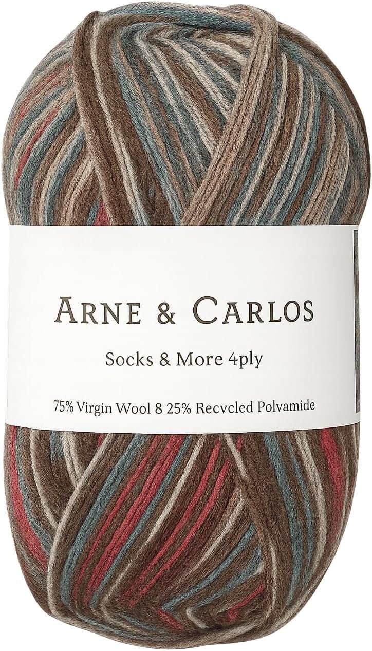 Arne & Carlos Sock Yarn | Sock & More 4-Ply | 75% Virgin Wool, 25% Recycled Polyamide | 100g (Approx. 420m) Skein (7028 – Storjuvtinden)