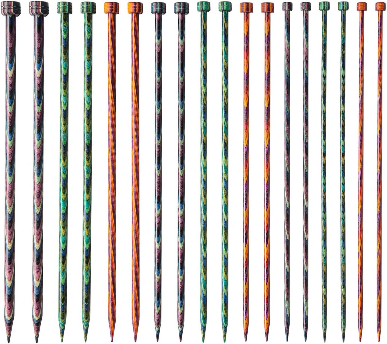 Knit Picks Straight Single Point Wood Knitting Needle Set US 4-11 (Mosaic 10″)