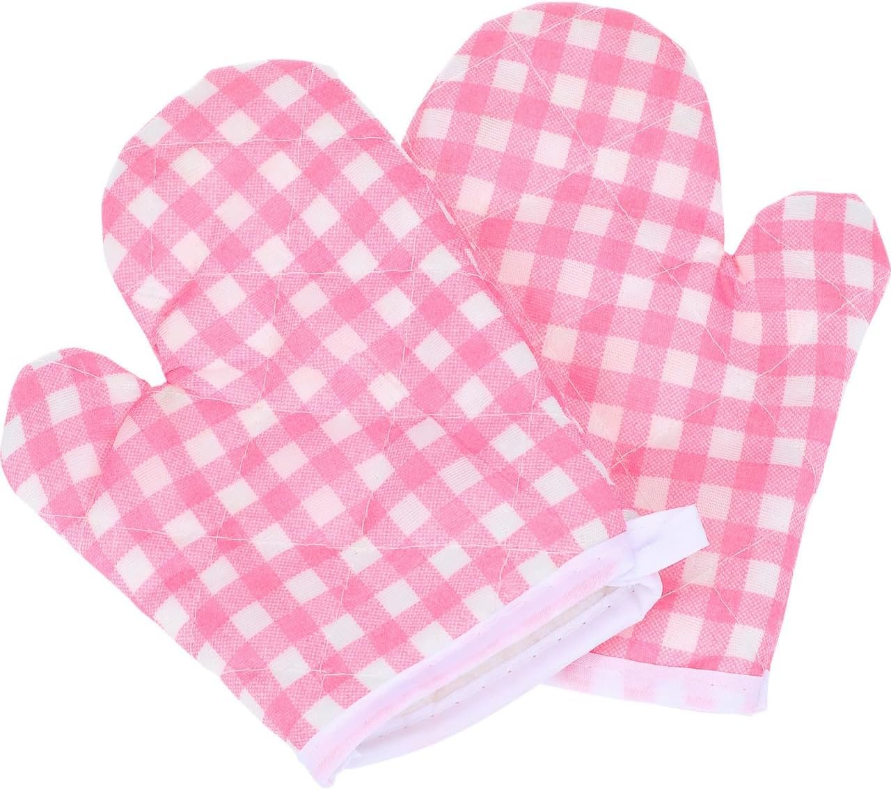 IMIKEYA Child Baking Gloves：Kids Oven Mitts for Kitchen Kids Oven Mitts Microwave Oven Glove Heat Resistant Kids Oven Gloves Soft Heatproof Toddler Mittens Cooking Baking Child Play (Pink)