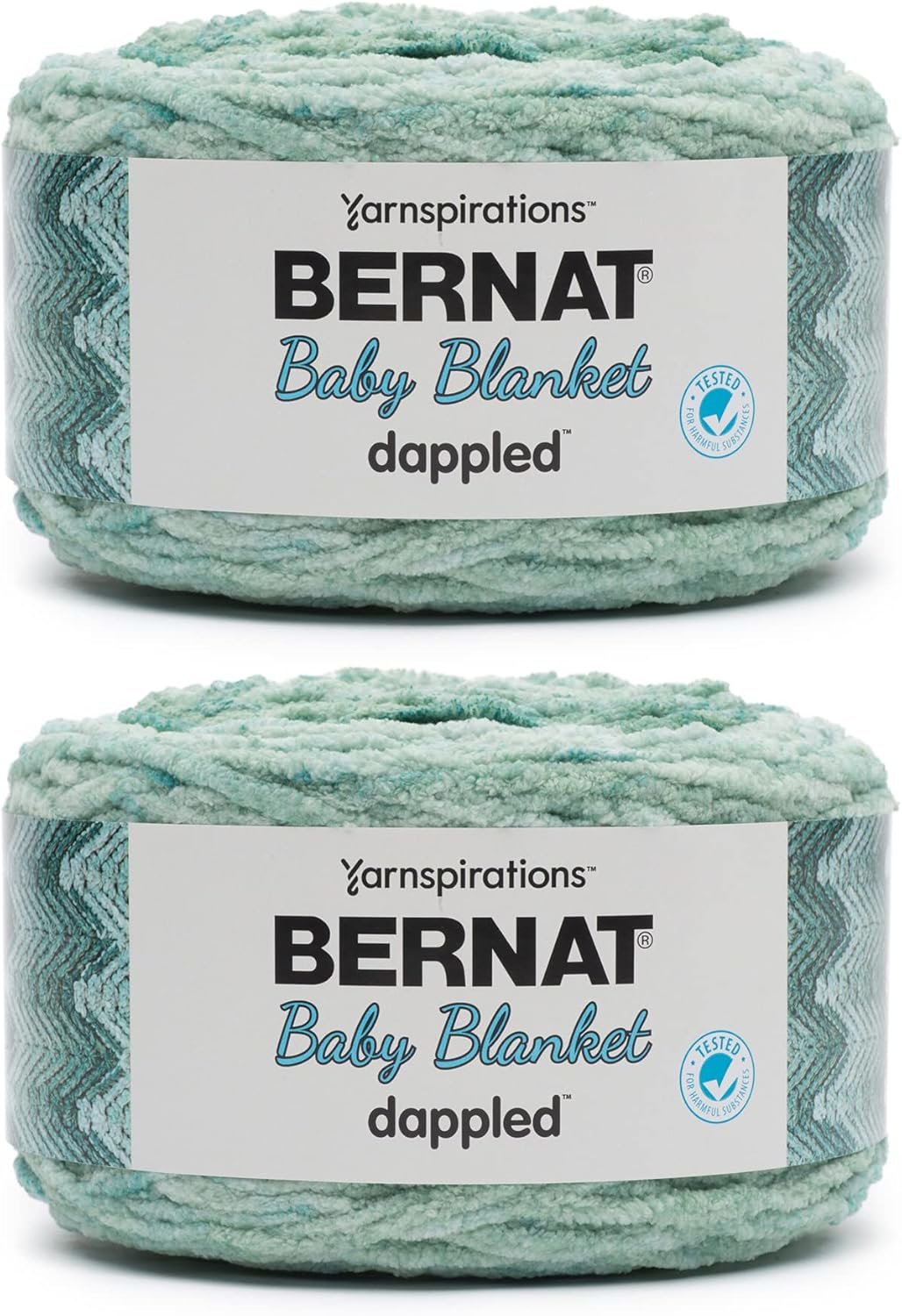 Bernat Baby Blanket Dappled Misty Jungle Green Yarn – 2 Pack of 300g/10.5oz – Polyester – 6 Super Bulky – 220 Yards – Knitting/Crochet