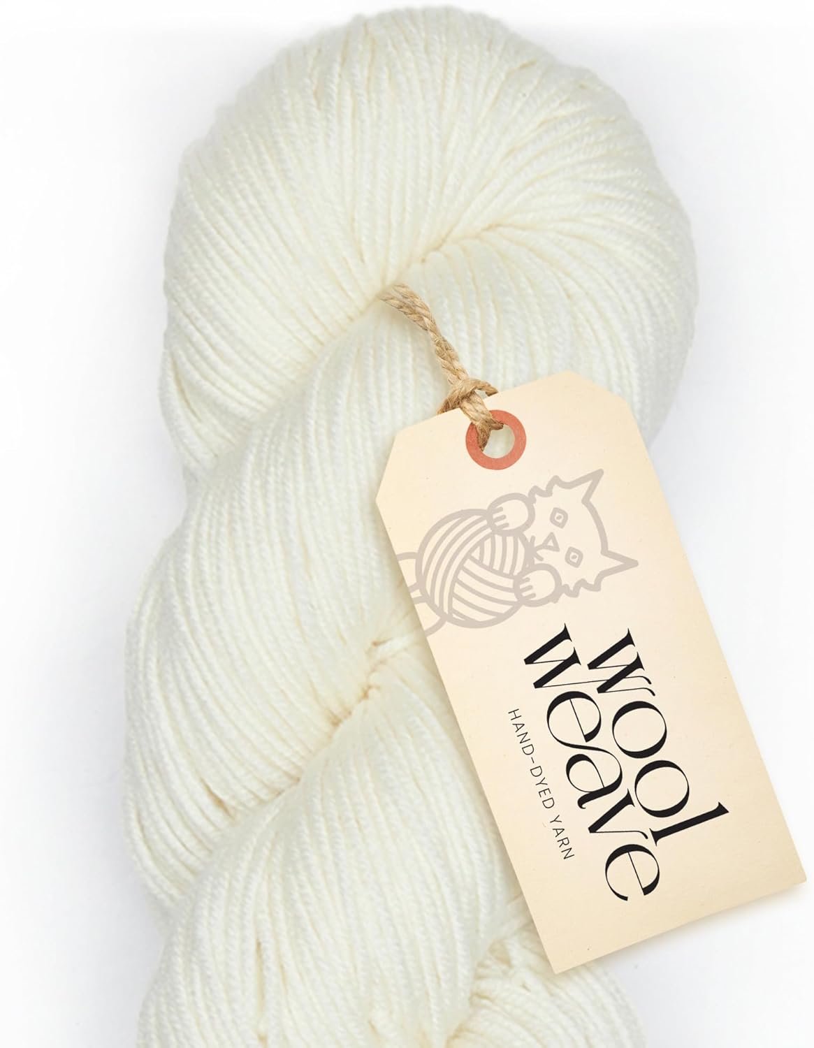 Superwash Merino Wool Yarn for Knitting & Crocheting – Hand Dyed, 100gr, 240 Yards, Dk Weight – Luxurious, Soft & Durable Off White Yarn