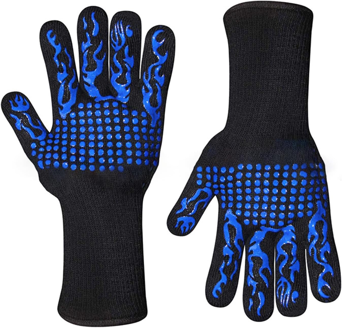 BBQ Oven Mitts Anti-Scald Gloves Heat and Slip Resistant Cooking Gloves Insulated Mitts Kids Adults Silicone Oven Mitts
