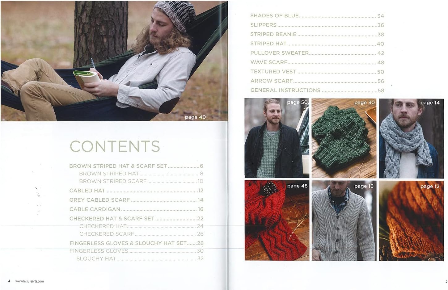 Leisure Arts Everyday Men’s Knits Book – 17 Easy to Intermediate Knitting Patterns for Men’s Hats, Scarves, Sweaters, and More, Softcover Knitting Book, 64 Pages