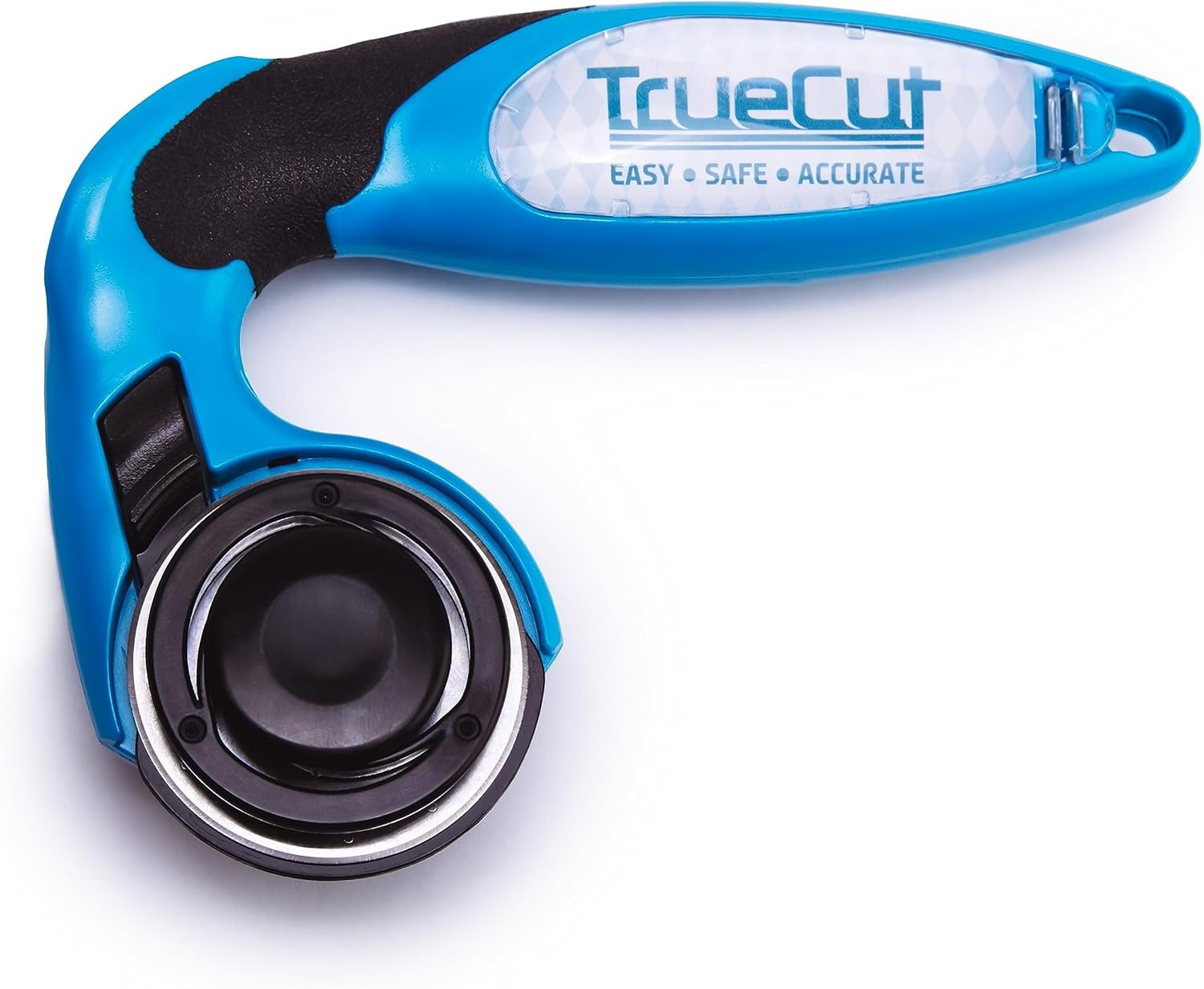 TrueCut My Comfort Rotary Cutter – 45mm Ergonomic Wheel Cutter for Fabric, Quilting, Sewing, Crafting – Left or Right-Handed – Track-and-Guide Ruler – Quilting and Sewing Supplies