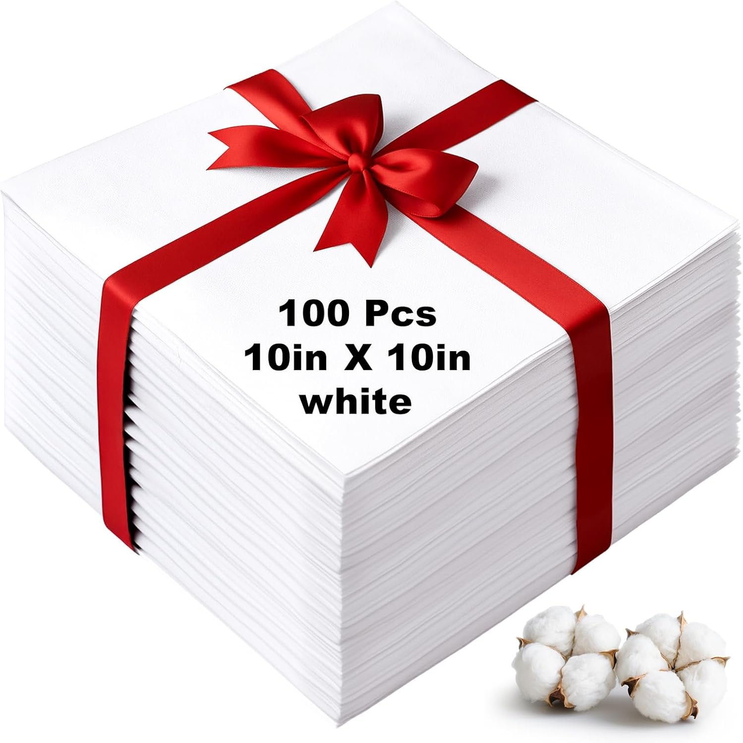 100 Pcs10x10 Inches Cotton Fabric Squares Precut Quilting Fabric Bundles White Cotton Fabrics Squares for DIY Beginners Sewing Craft(White)