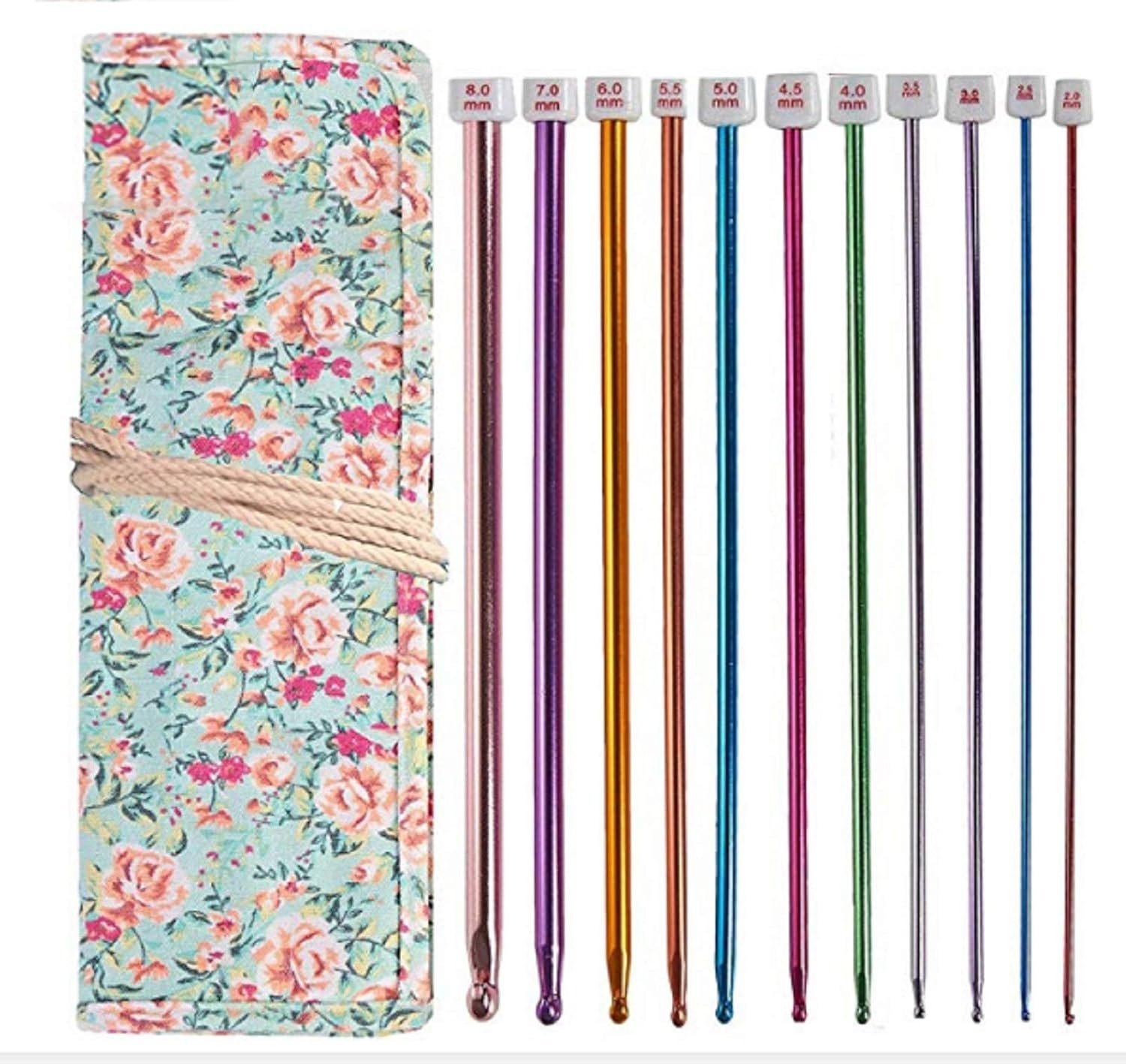 Tunisian Crochet Hooks Set Afghan Crochet Hooks Aluminum Needles Tools for Beginners+ Burable Cloth Case 11-Pack