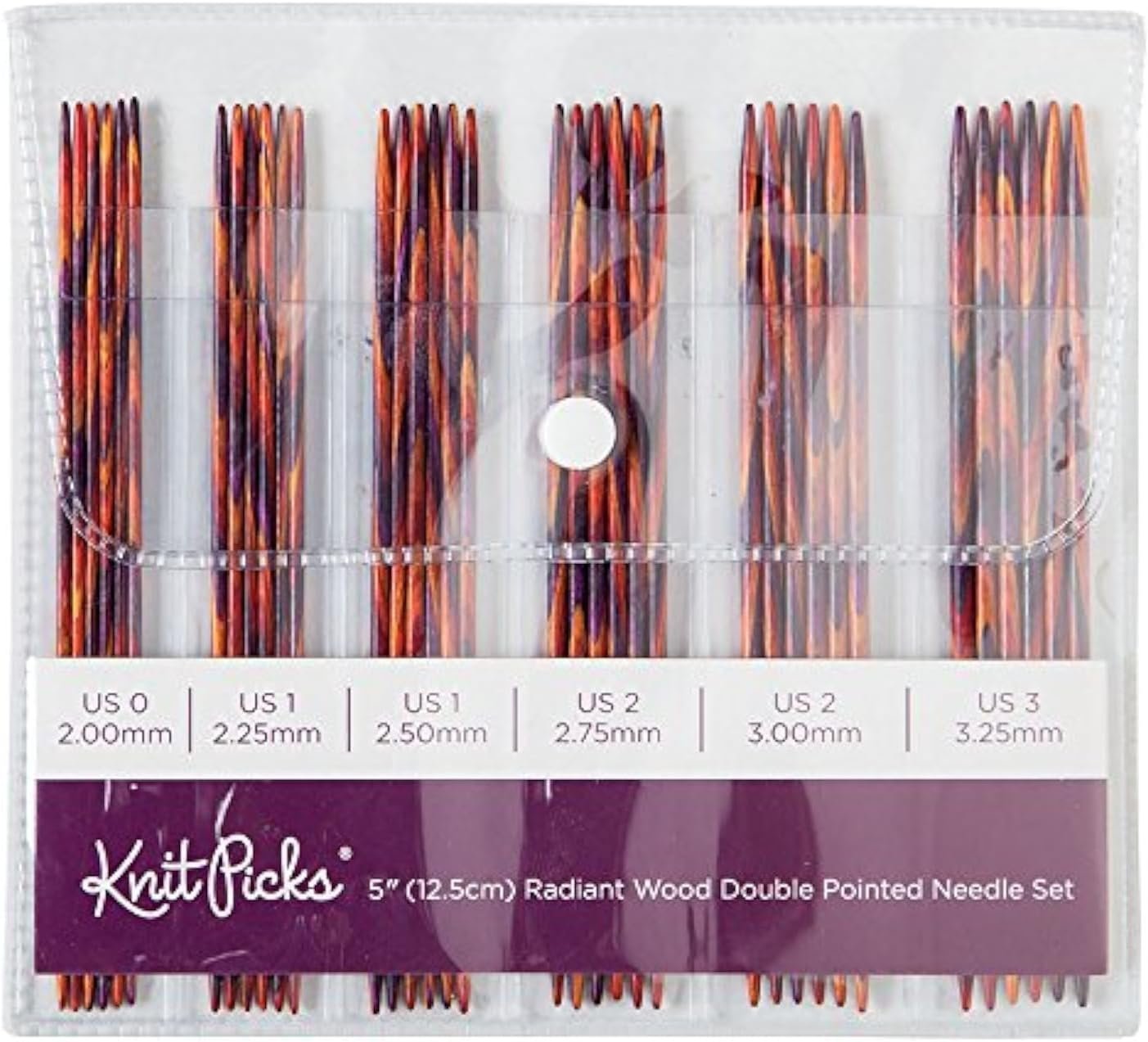 Knit Picks Double Pointed Wood Knitting Needle Set (Radiant 5″)
