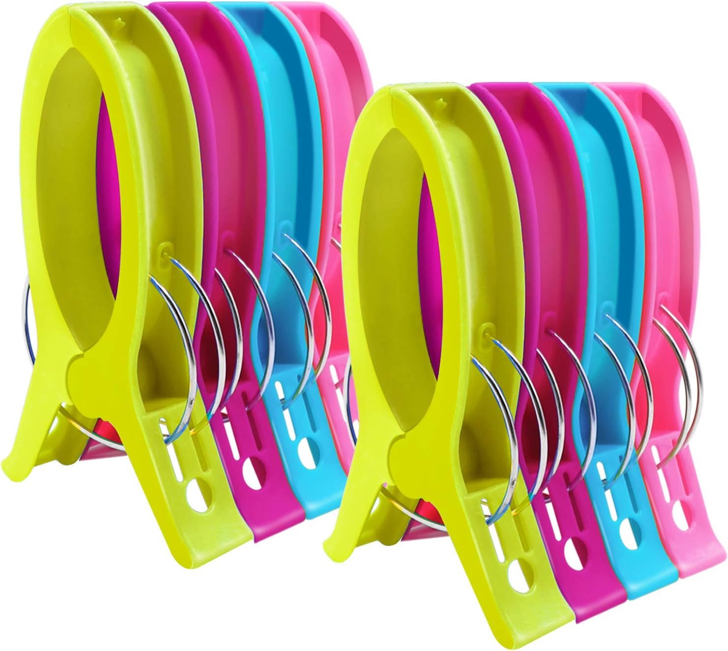 HiGift Jumbo Quilting Clamps | 8 Pack Extra Large Beach Towel Clips | 5 inch Wide Opening Plastic Clips for Sewing, Binding, Keeping Towel Fabric in Place
