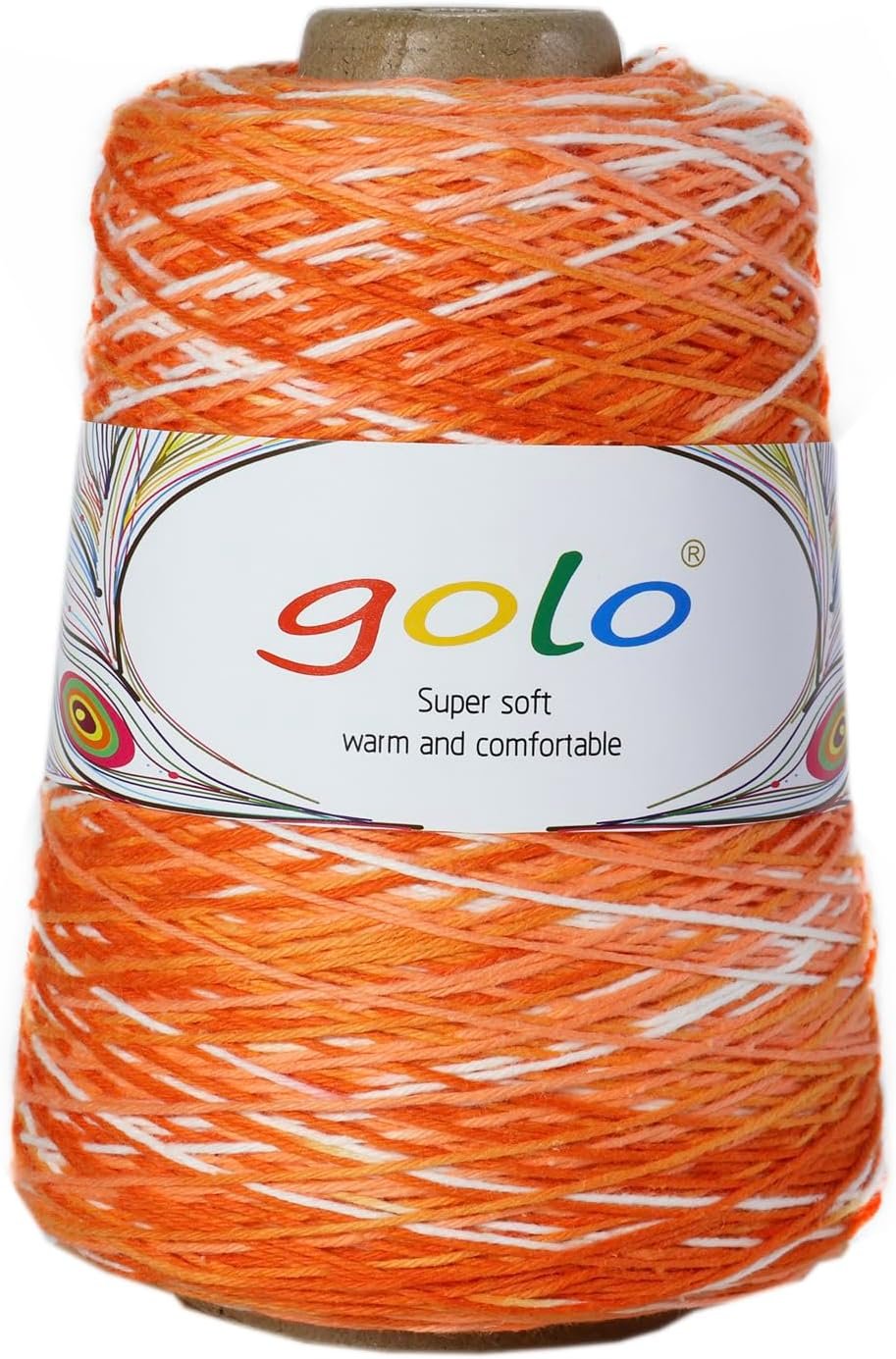 golo Cotton Cone Yarn for Hand Knitting Cotton Yarn for Weaving D72-Orange