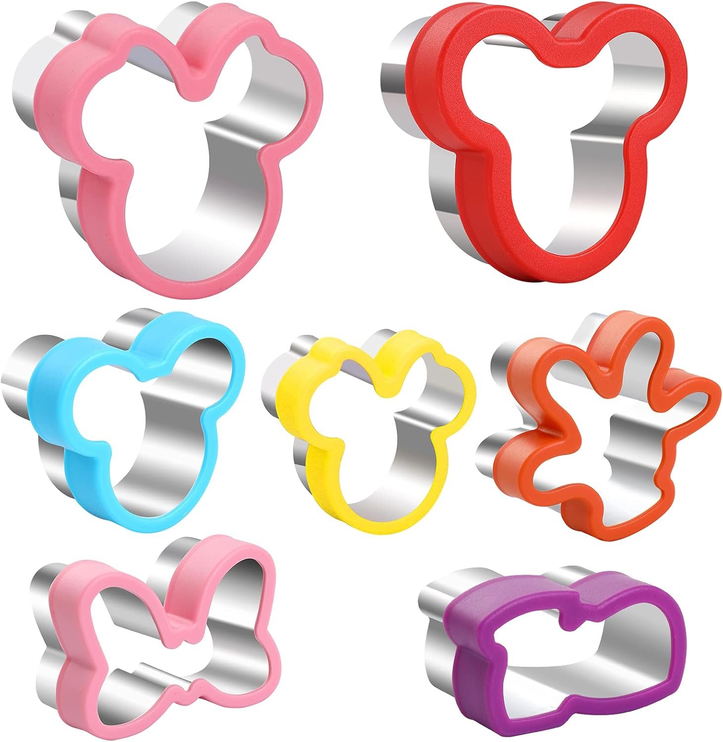 Magigift Multicolor 7-Piece Cookie Cutter Set – Head, Bow, Shoes, Gloves Shapes – Stainless Steel, Dishwasher Safe
