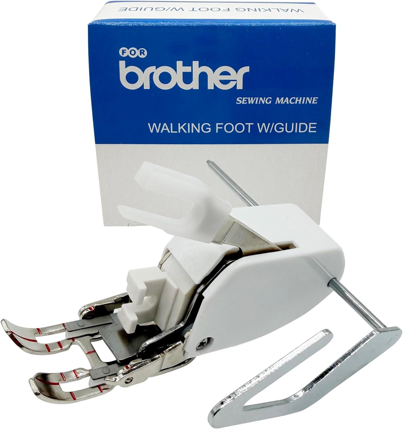 LNKA Open Toe Walking Foot,Even Feed Presser Foot W/Guide for Brother Sewing Machine,Stitch Through Multiple for Quilting,Leather, Decorative and Crafting