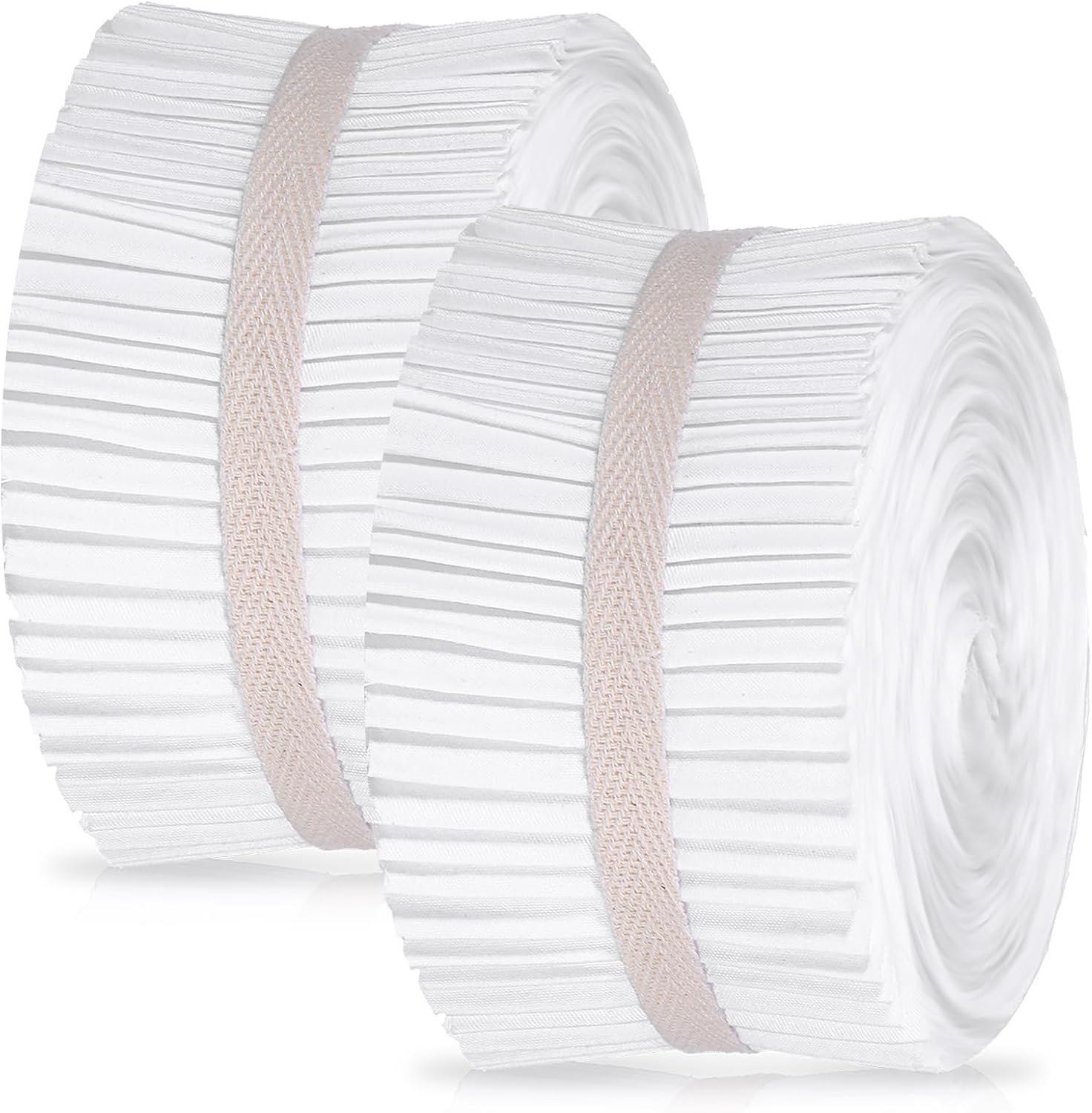 100 pcs White Jelly Cotton Fabric Patchwork Roll, 2.55 Inch Whitely-Cotton Patchwork Roll Precut Fabric Strips in White-Solid Color Quilting Strips for Quilts, Crafts, Rugs,DIY Sewing Projects