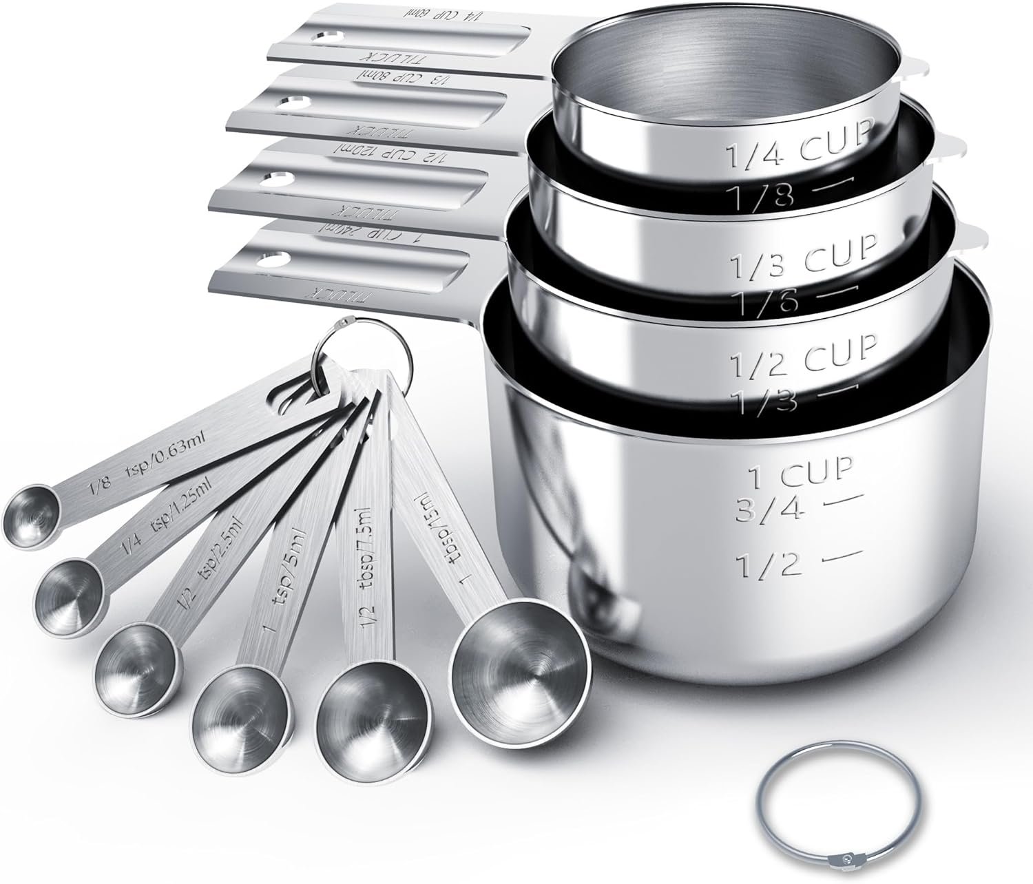 TILUCK Stainless Steel Measuring Cups & Spoons Set, Cups and Spoons,Kitchen Gadgets for Cooking & Baking (10)