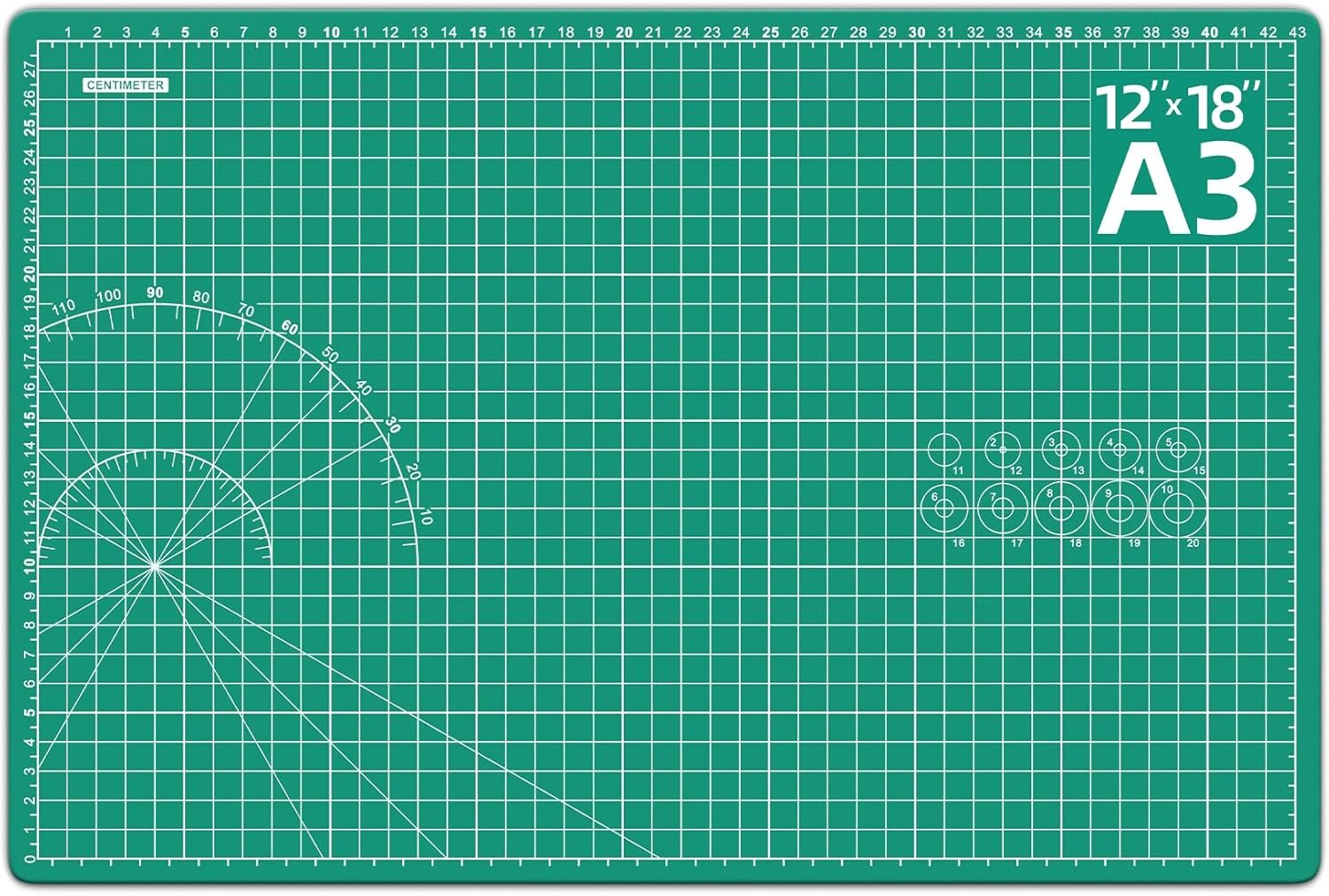 DIYSELF Cutting Mat 12in×18in, Cutting Mats for Crafts, Self Healing Cutting Mat A3, Fabric Cutting Mats Double Side for Sewing, Quilting, Craft Mat for Desktop, Matting & Mounting Materials