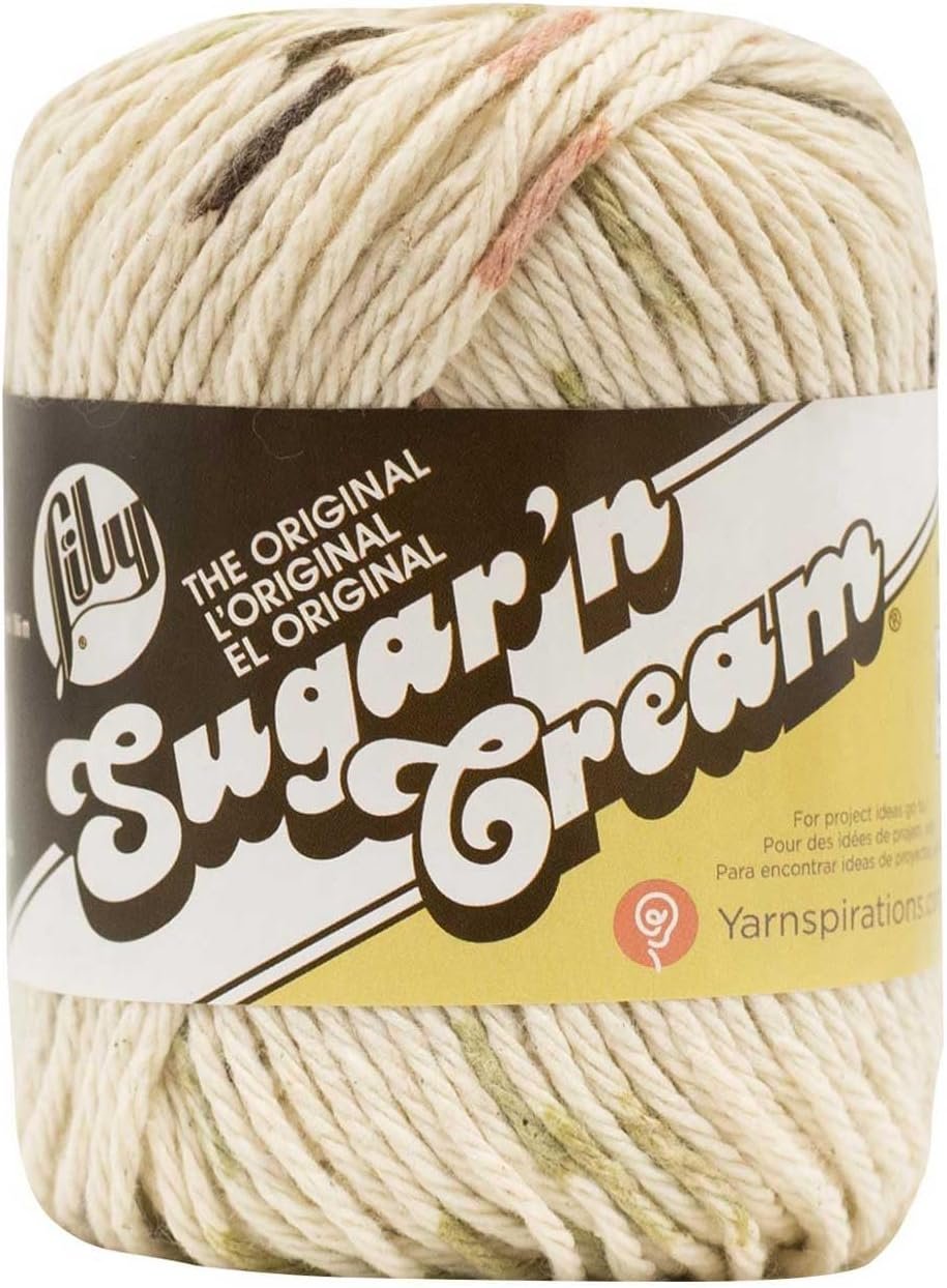 Lily Sugar ‘N Cream The Original Solid Yarn, 2.5oz, Medium 4 Gauge, 100% Cotton – Ecru – Machine Wash & Dry
