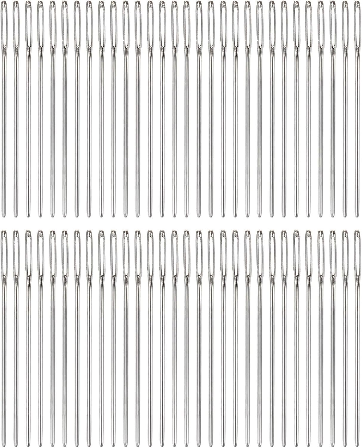 HARFINGTON 60Pcs Large Eye Blunt Needles 2″ Tapestry Needle Yarn Sewing Knitting Weaving Needle Stainless Steel for Crochet Projects
