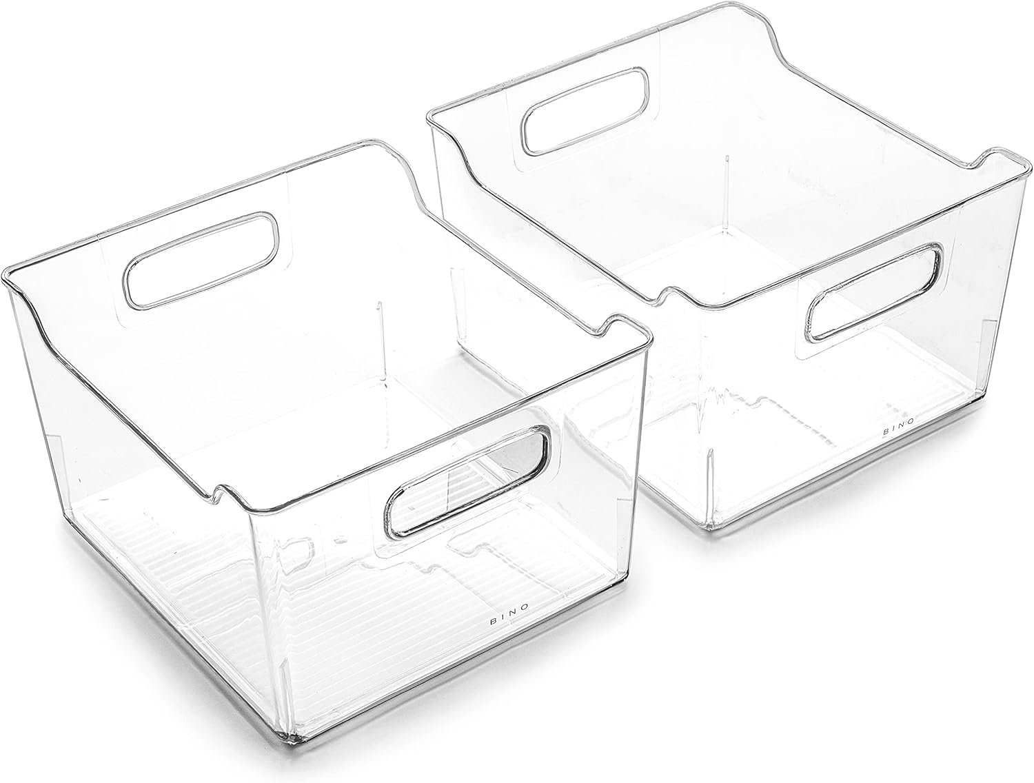 BINO | The Lodge Collection | Plastic Storage Bins – 2 Pack | Multi-Use Organizer With Built-In Handles | BPA-Free | for Pantry, Home, Fridge, and Freezer Organization