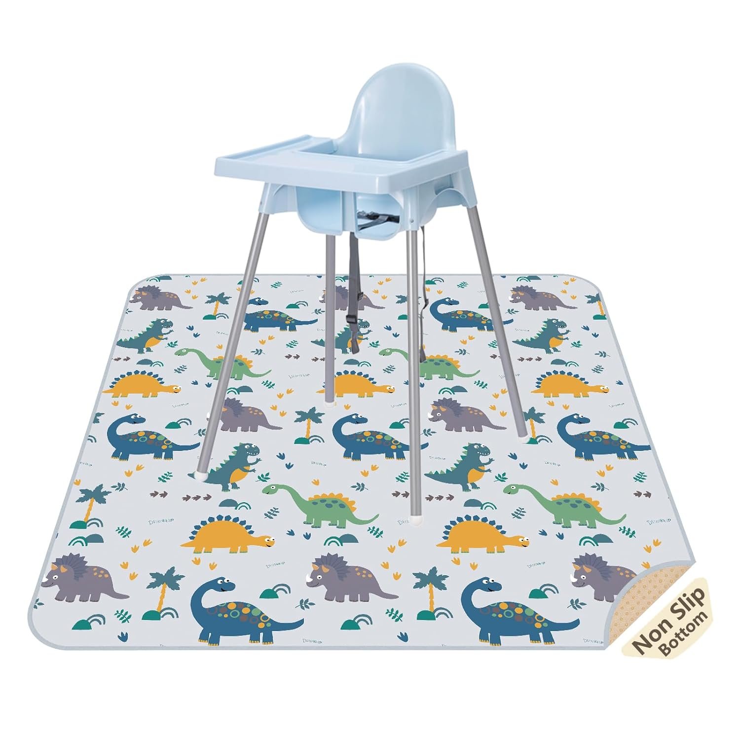 Splat Floor Mat for Under High Chair/Arts/Crafts by CLCROBD, 51″ Waterproof Anti-Slip Food Splash Spill Mess Mat, Washable Portable Picnic Mat and Table Cloth