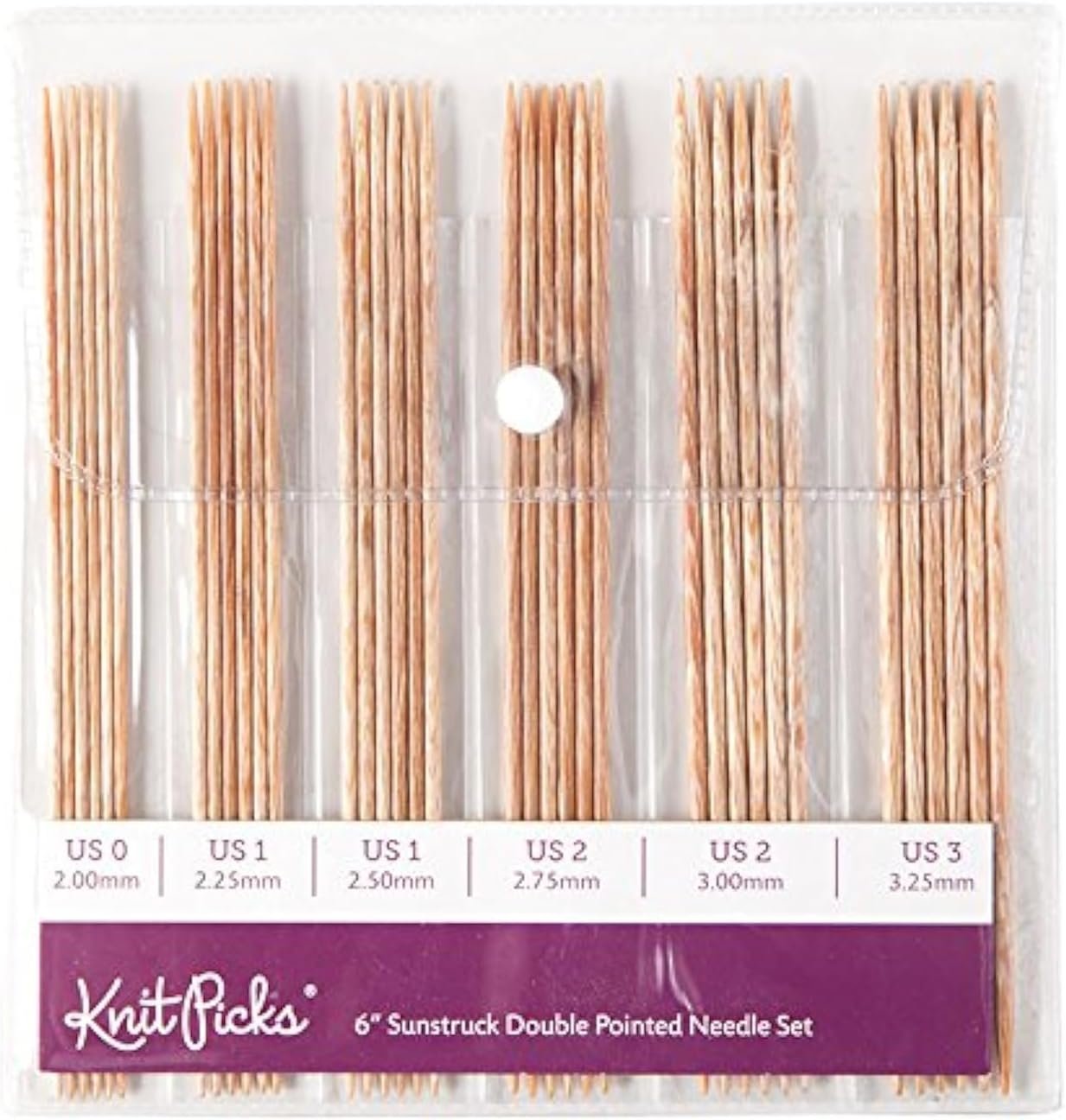 Knit Picks Double Pointed Wood Knitting Needle Set (Sunstruck 6″)