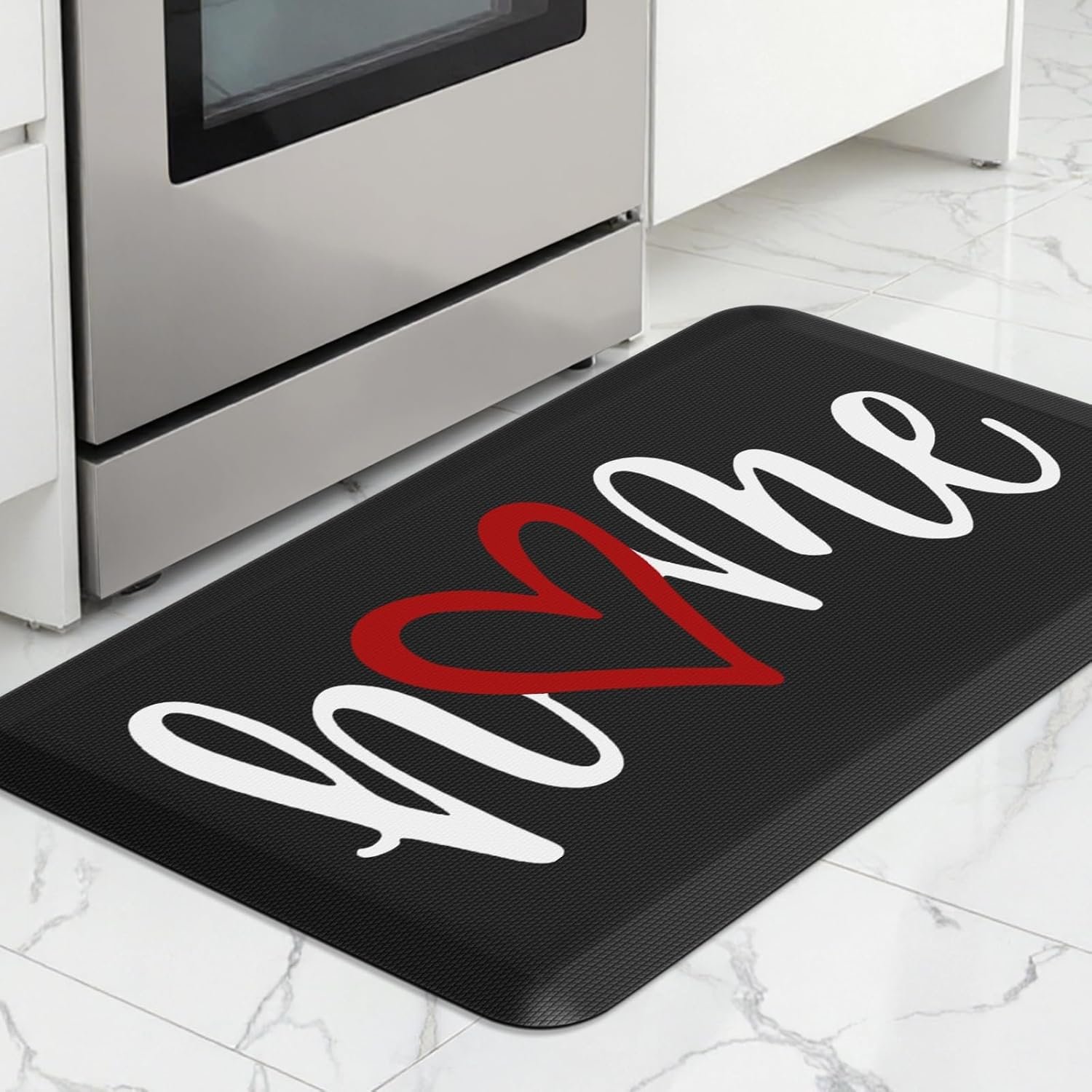 HappyTrends Kitchen Mat Cushioned Anti-Fatigue Rug Non-Slip Kitchen Rugs Stain Resistant Ergonomic Comfort Mat for Floor, Office, Sink, Laundry (17.3″x 28″, Black)