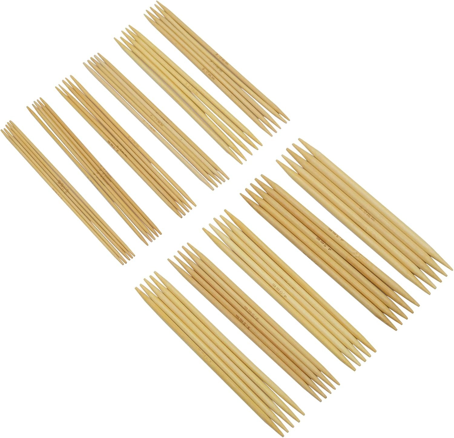 55Pcs 5.1 Inch Length 11 Size of Diameter Double Pointed Bamboo Knitting Needles (5” Set 11)
