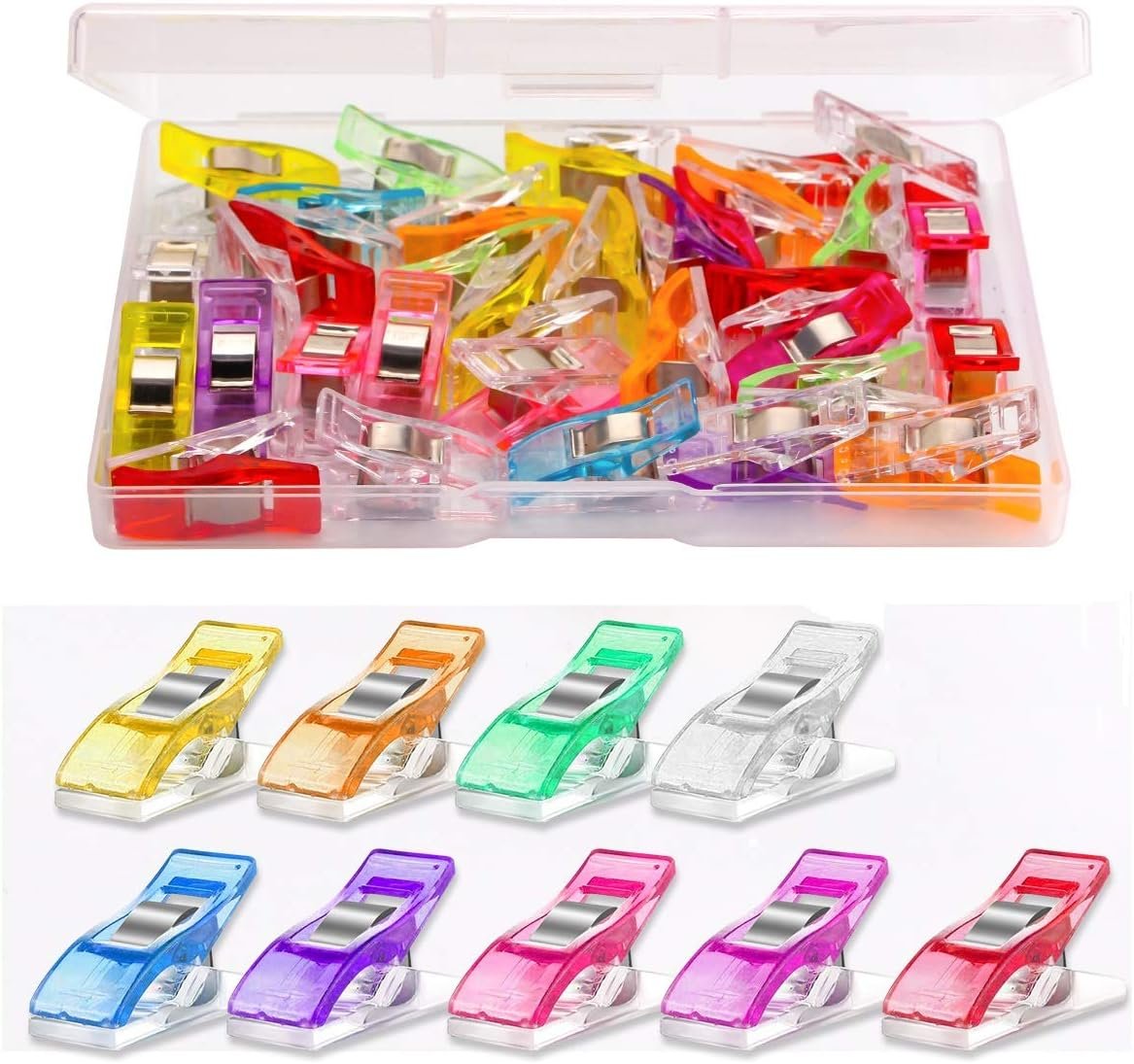 Multipurpose Sewing Clips 30 Pcs Premium Quilting Accessories – Assorted Colors Fabric Clips for Sewing Supplies and Crafting Tools