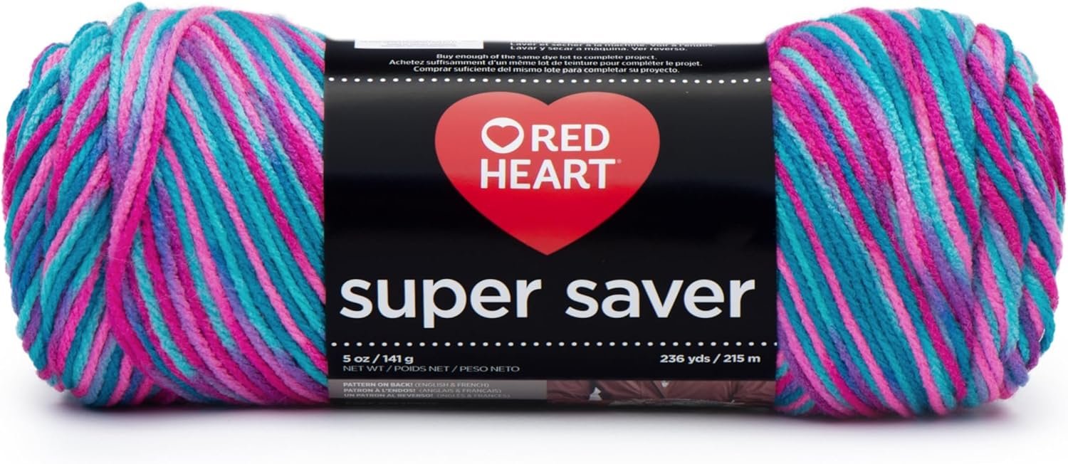 Red Heart Super Saver Economy Yarn, Bonbon Print