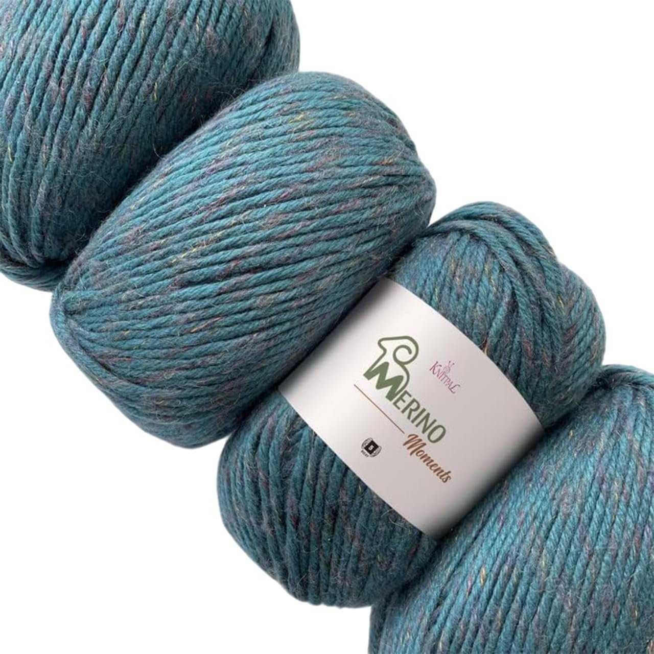 Merino Moments Chunky Merino Wool Yarn for Crocheting, 4 Skeins, 456Yds/400G, Free Patterns – Variegated Yarn for Knitting – #5 Bulky Weight – Sapphire Blue