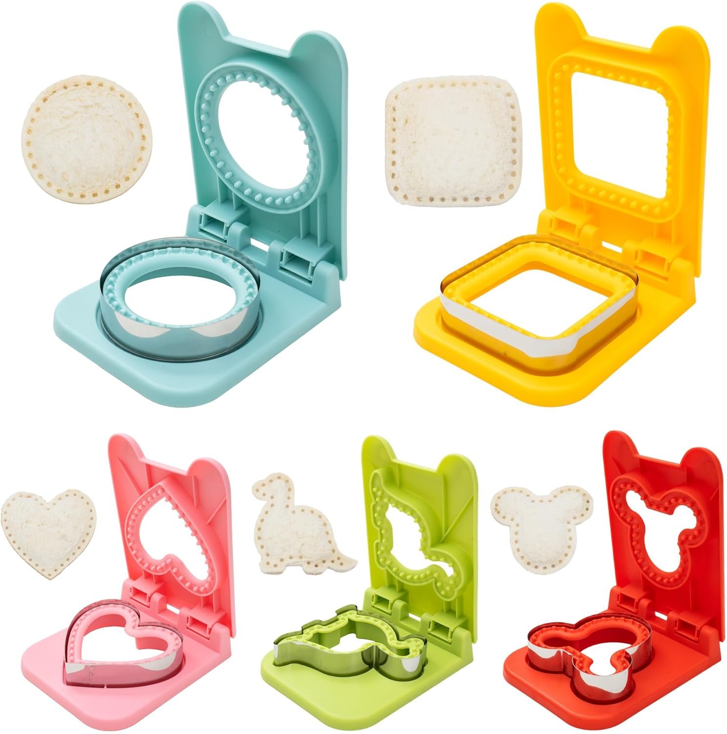 Sandwich Cutter – Sandwich cutters for kids lunch – Five shapes Crustless Sandwich sealer, Sandwich mold accessories, Sandwich Maker for toddler Lunchbox and Breakfast
